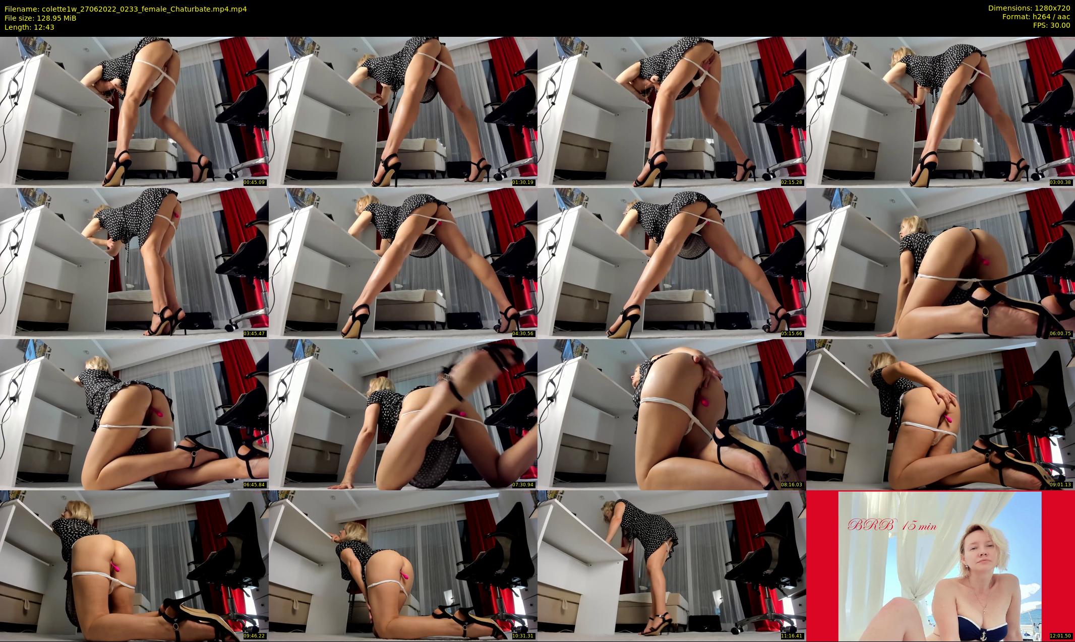 colette1w — 13 minute Chaturbate female cam show recording, 720p, Jun 27, 2022