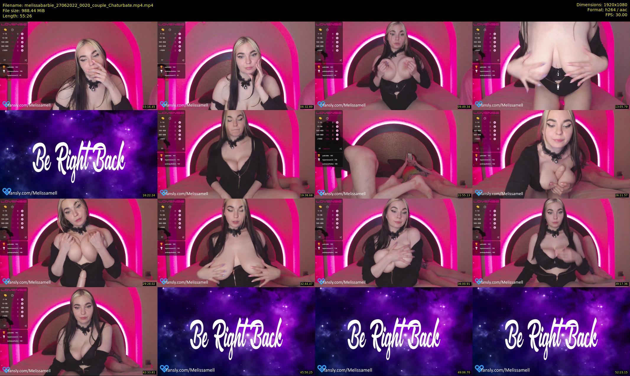 melissabarbie — 56 minute Chaturbate couple cam show recording, 1080p, Jun 27, 2022