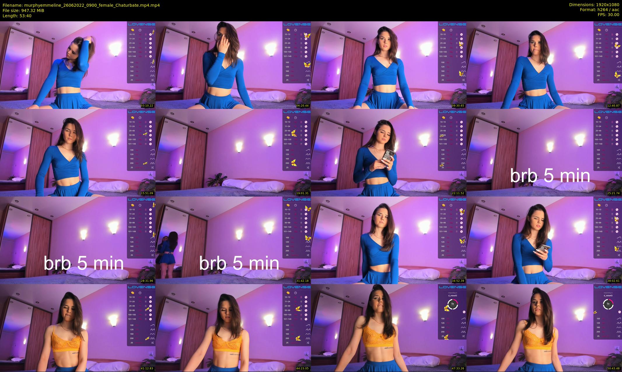murphyemmeline — 54 minute Chaturbate female cam show recording, 1080p, Jun 26, 2022
