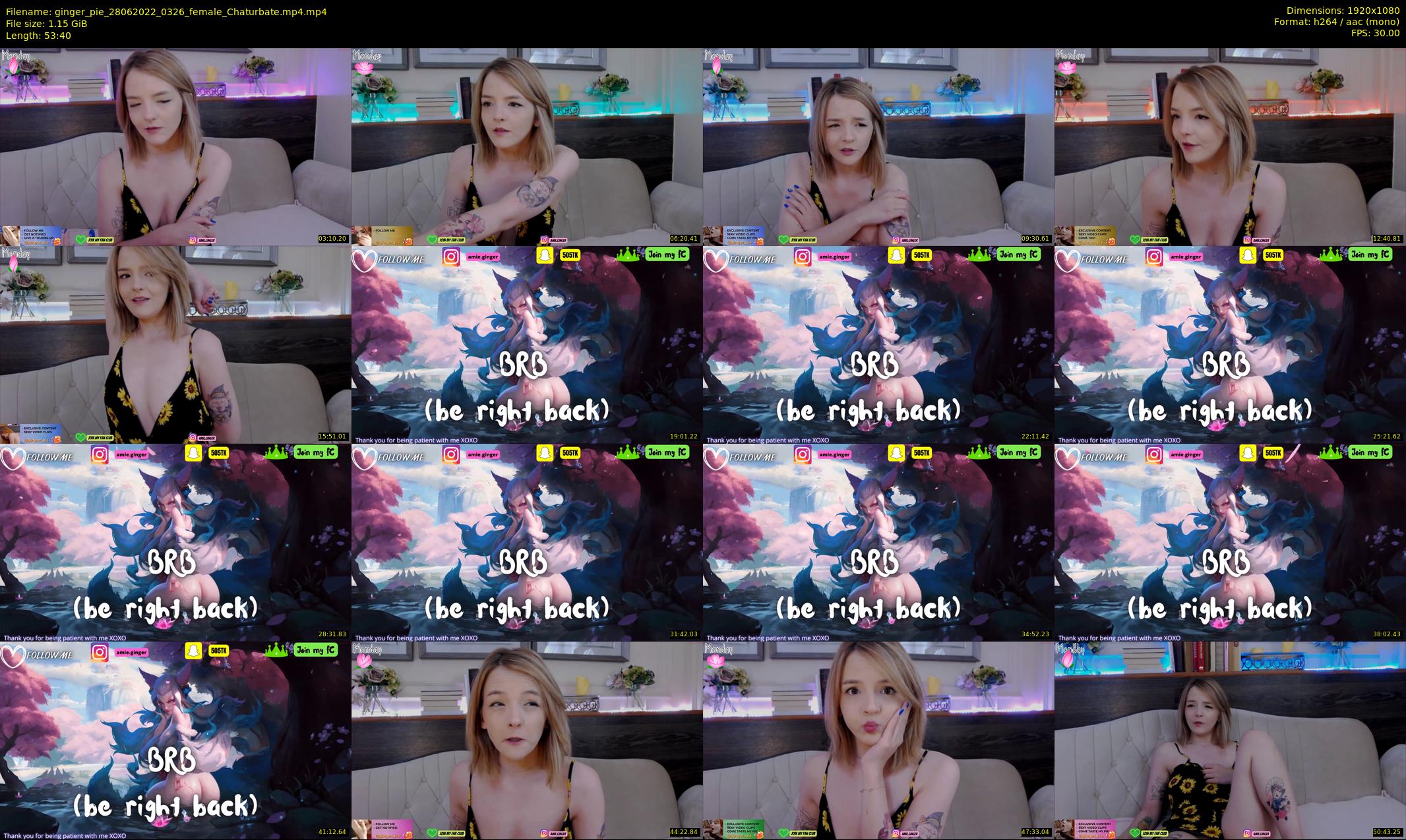 ginger_pie — 54 minute Chaturbate female cam show recording, 1080p, Jun 28, 2022