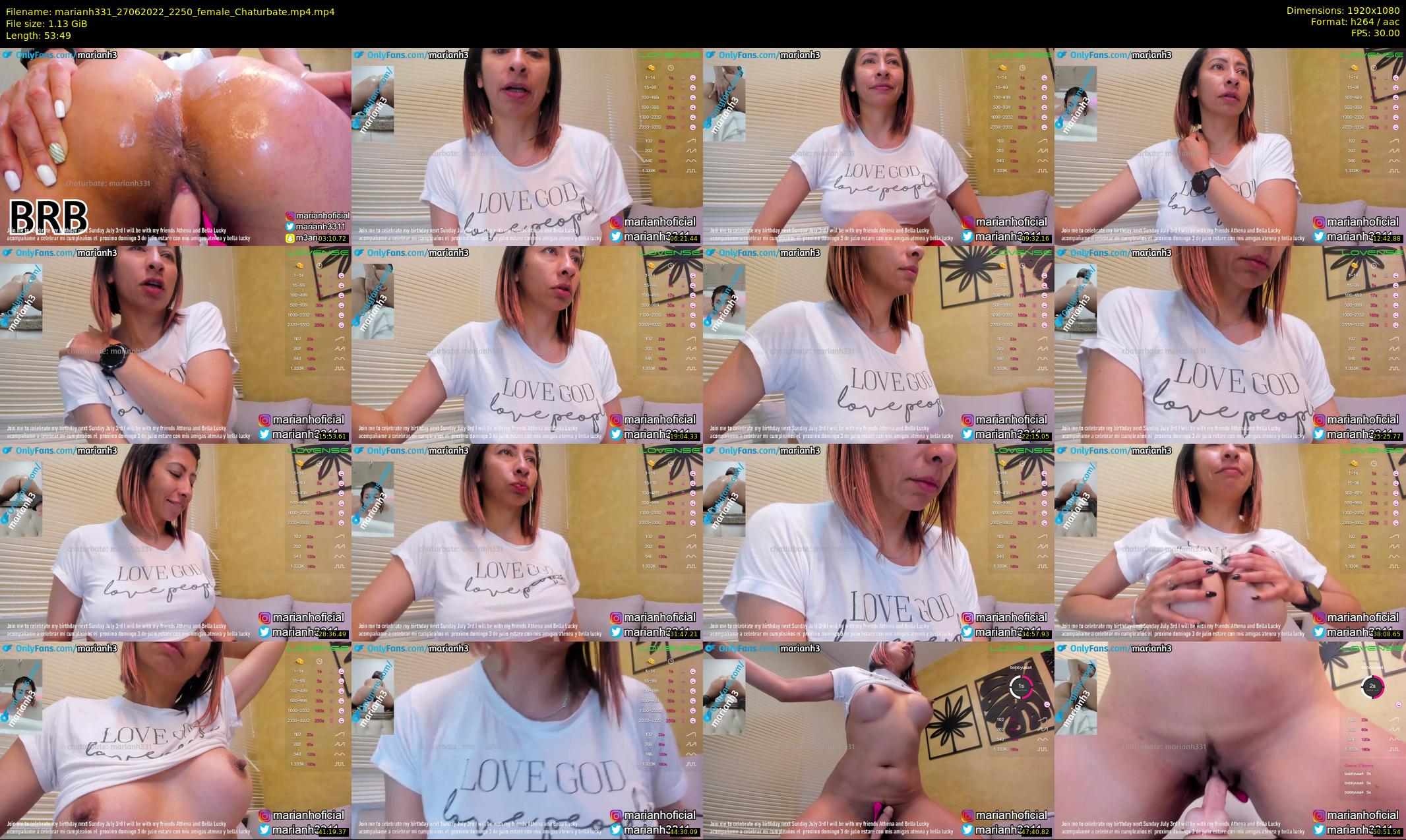 marianh331 — 54 minute Chaturbate female cam show recording, 1080p, Jun 27, 2022