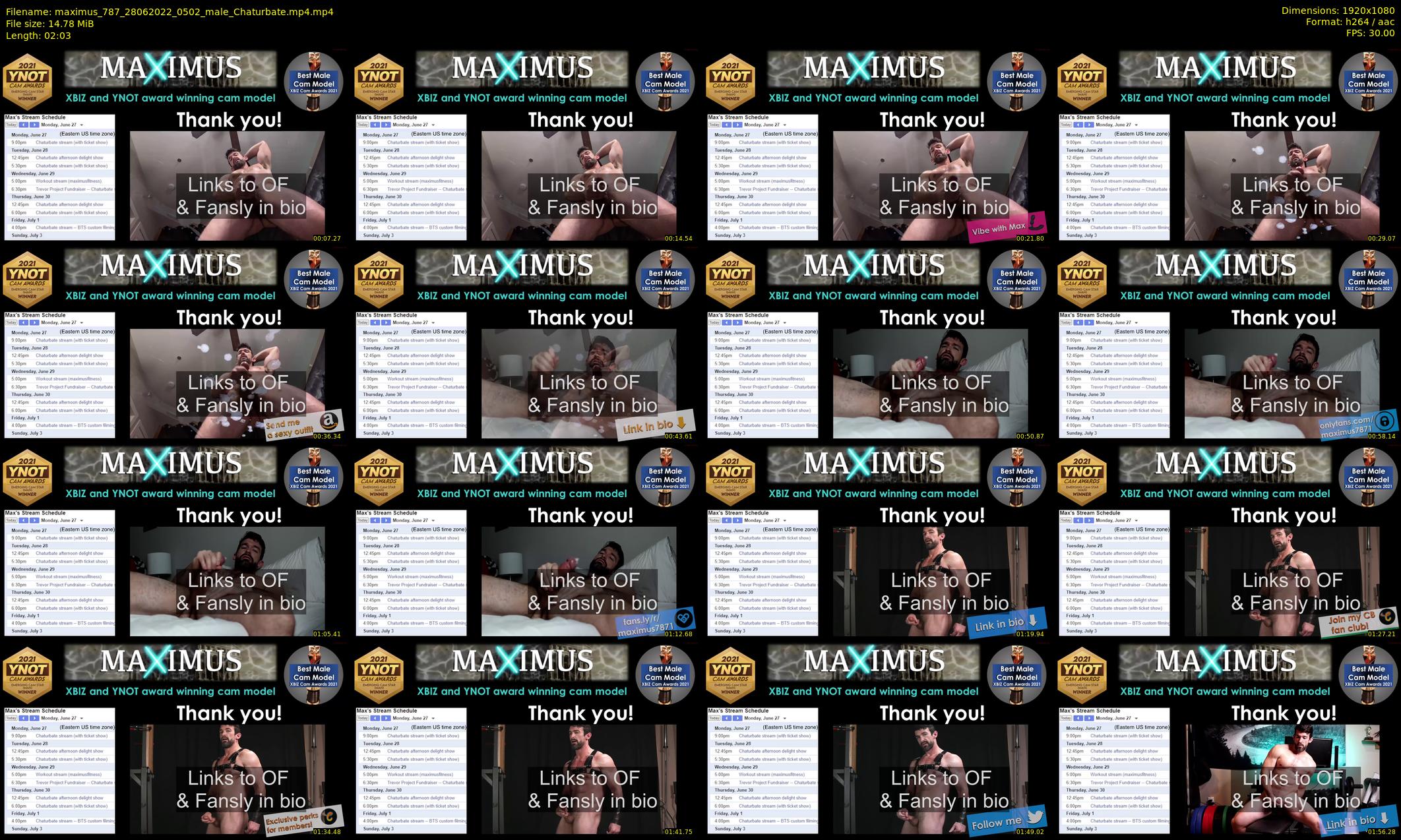 maximus_787 — 3 minute Chaturbate male cam show recording, 1080p, Jun 28, 2022
