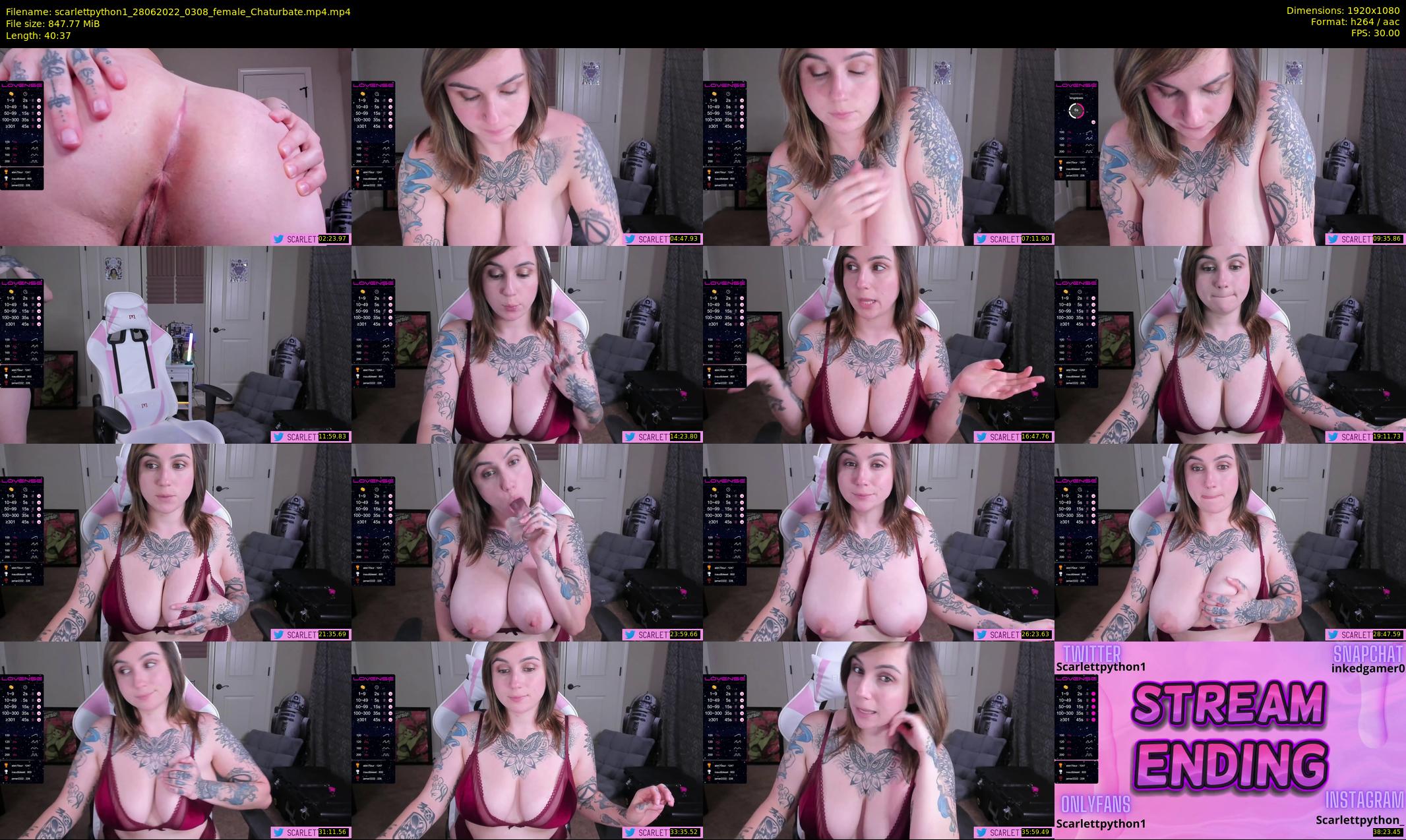 scarlettpython1 — 41 minute Chaturbate female cam show recording, 1080p, Jun 28, 2022