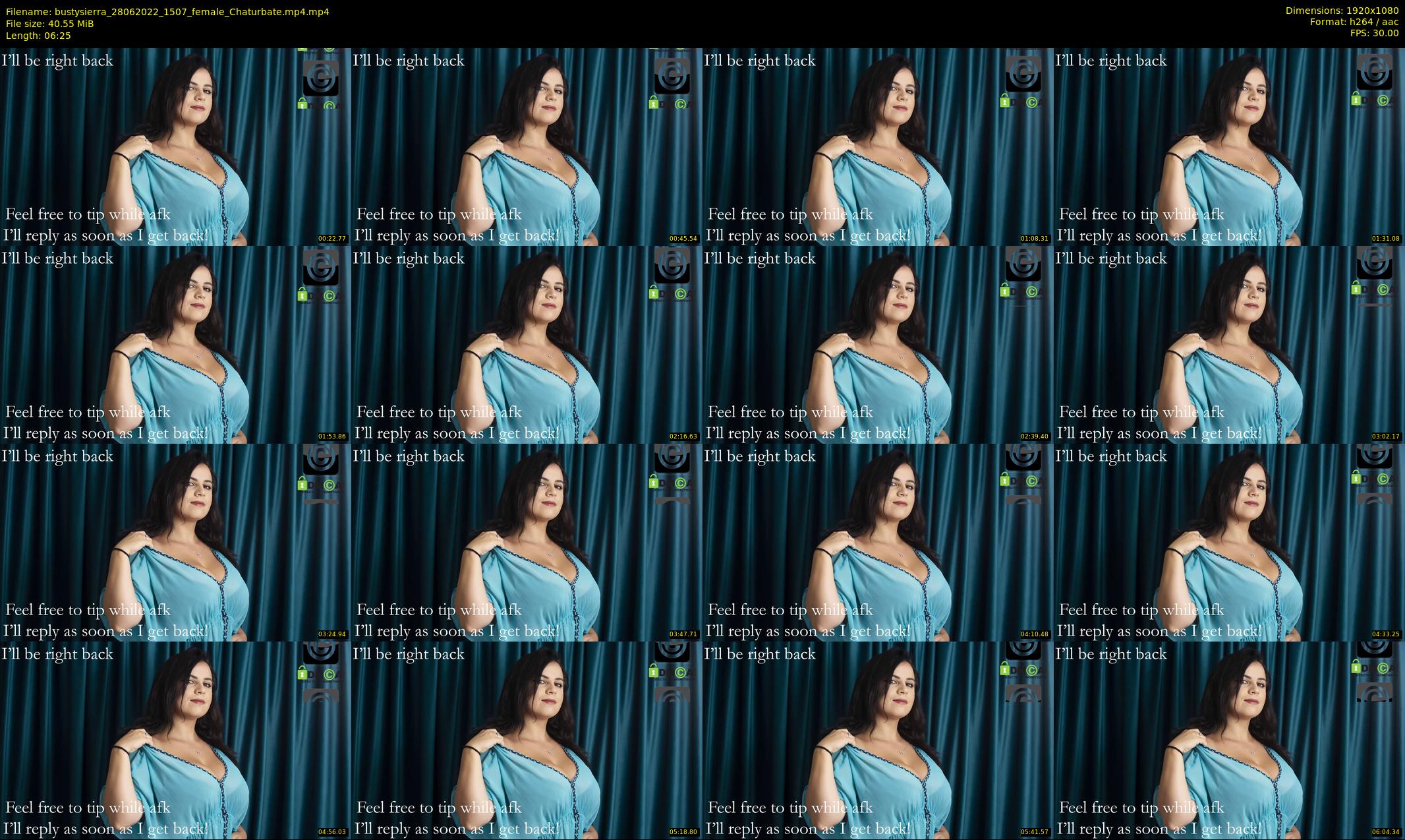bustysierra — 7 minute Chaturbate female cam show recording, 1080p, Jun 28, 2022
