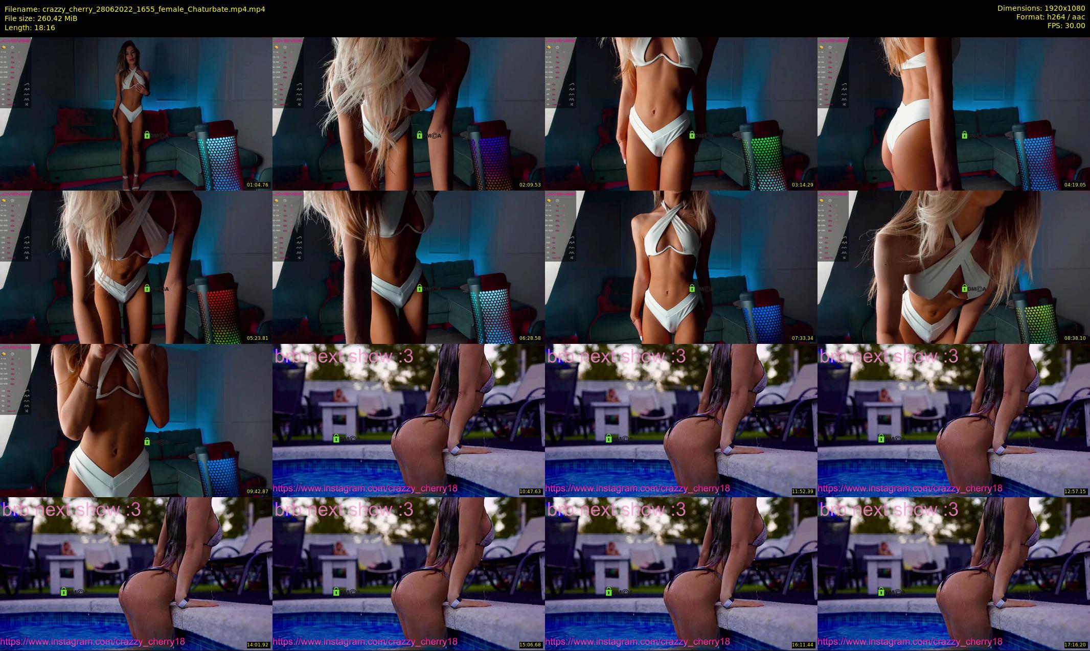 crazzy_cherry — 19 minute Chaturbate female cam show recording, 1080p, Jun 28, 2022