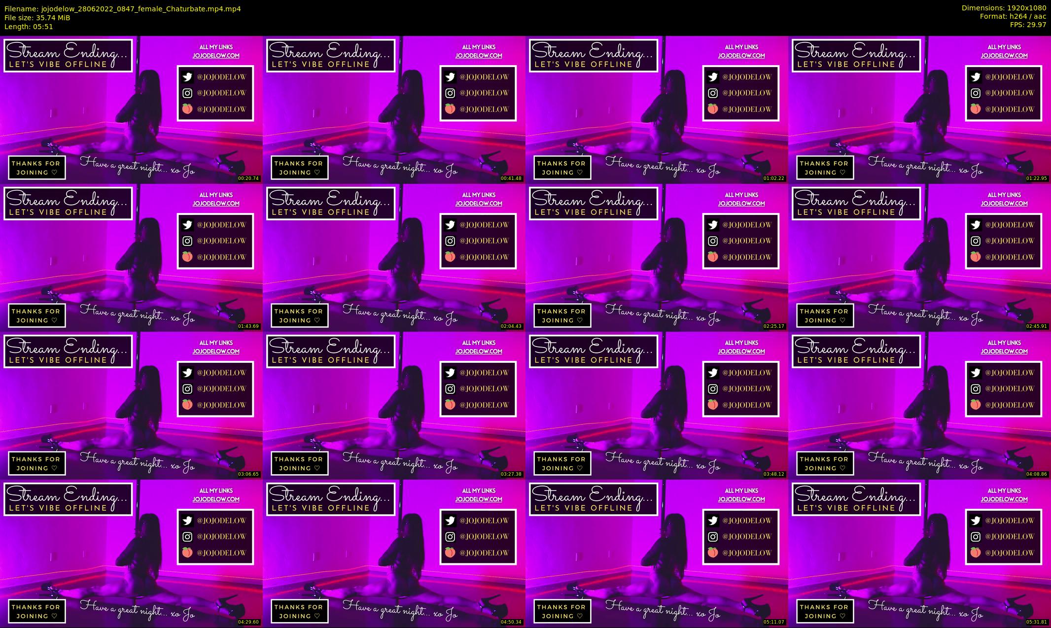 jojodelow — 6 minute Chaturbate female cam show recording, 1080p, Jun 28, 2022