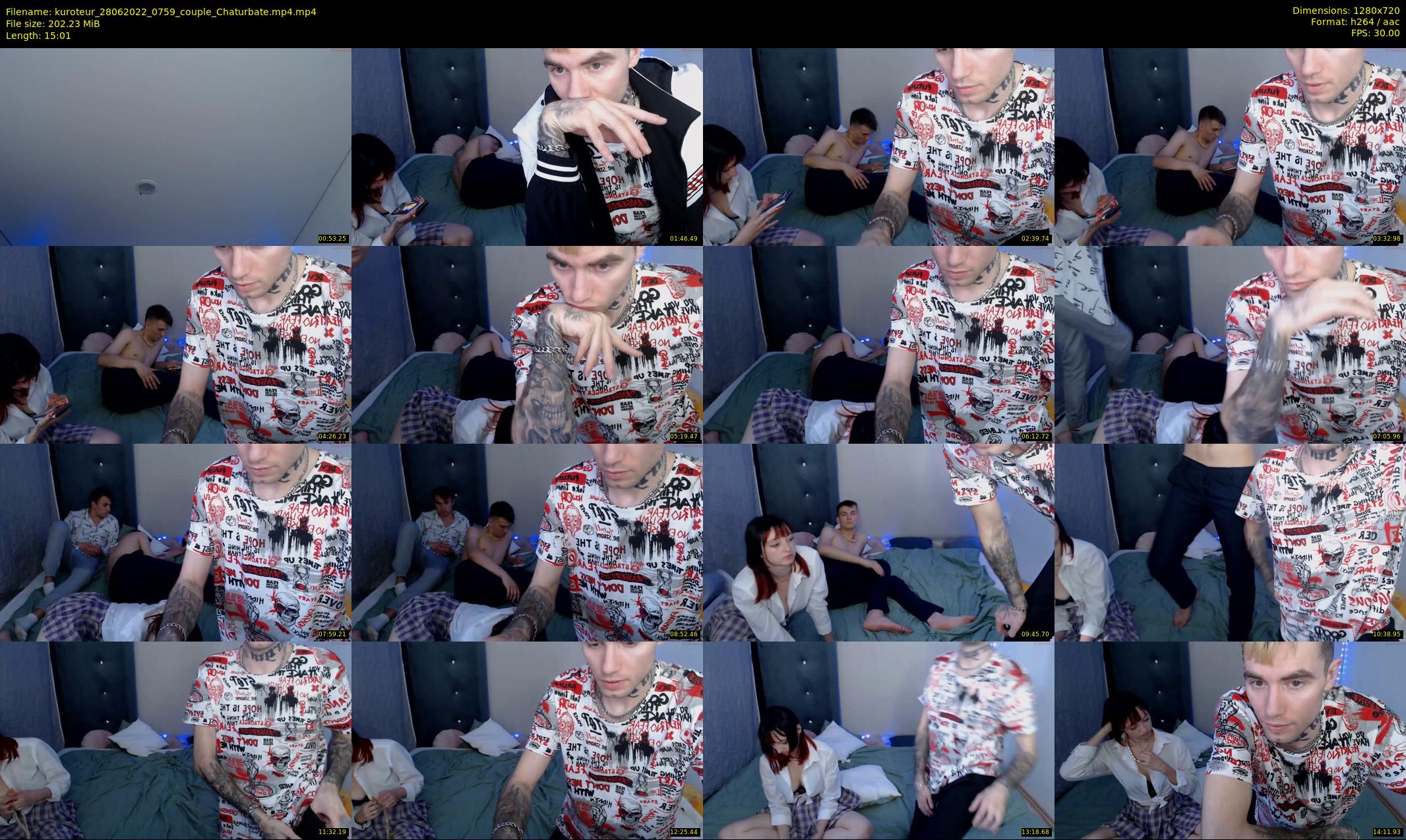 kuroteur — 16 minute Chaturbate couple cam show recording, 720p, Jun 28, 2022