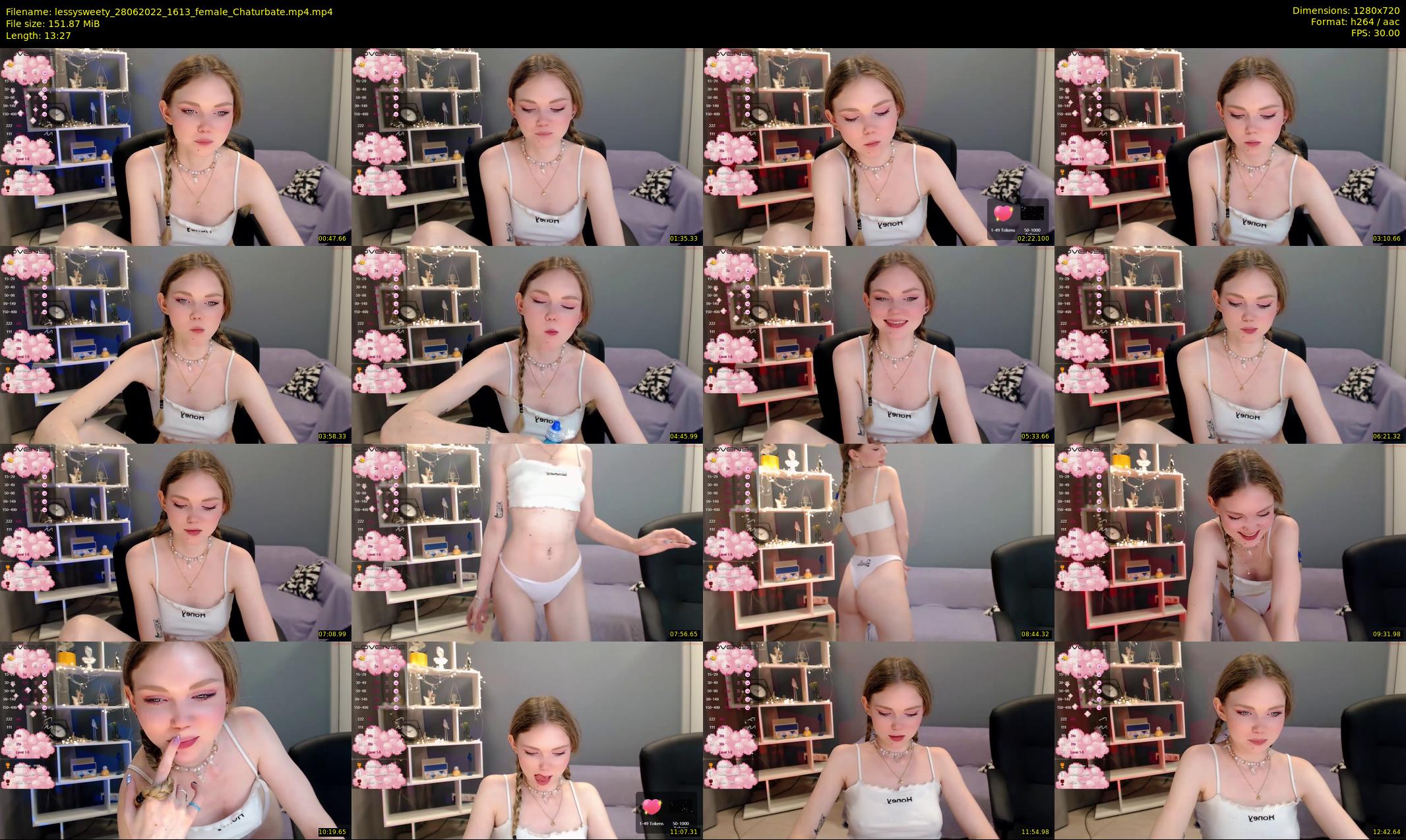 lessysweety — 14 minute Chaturbate female cam show recording, 720p, Jun 28, 2022