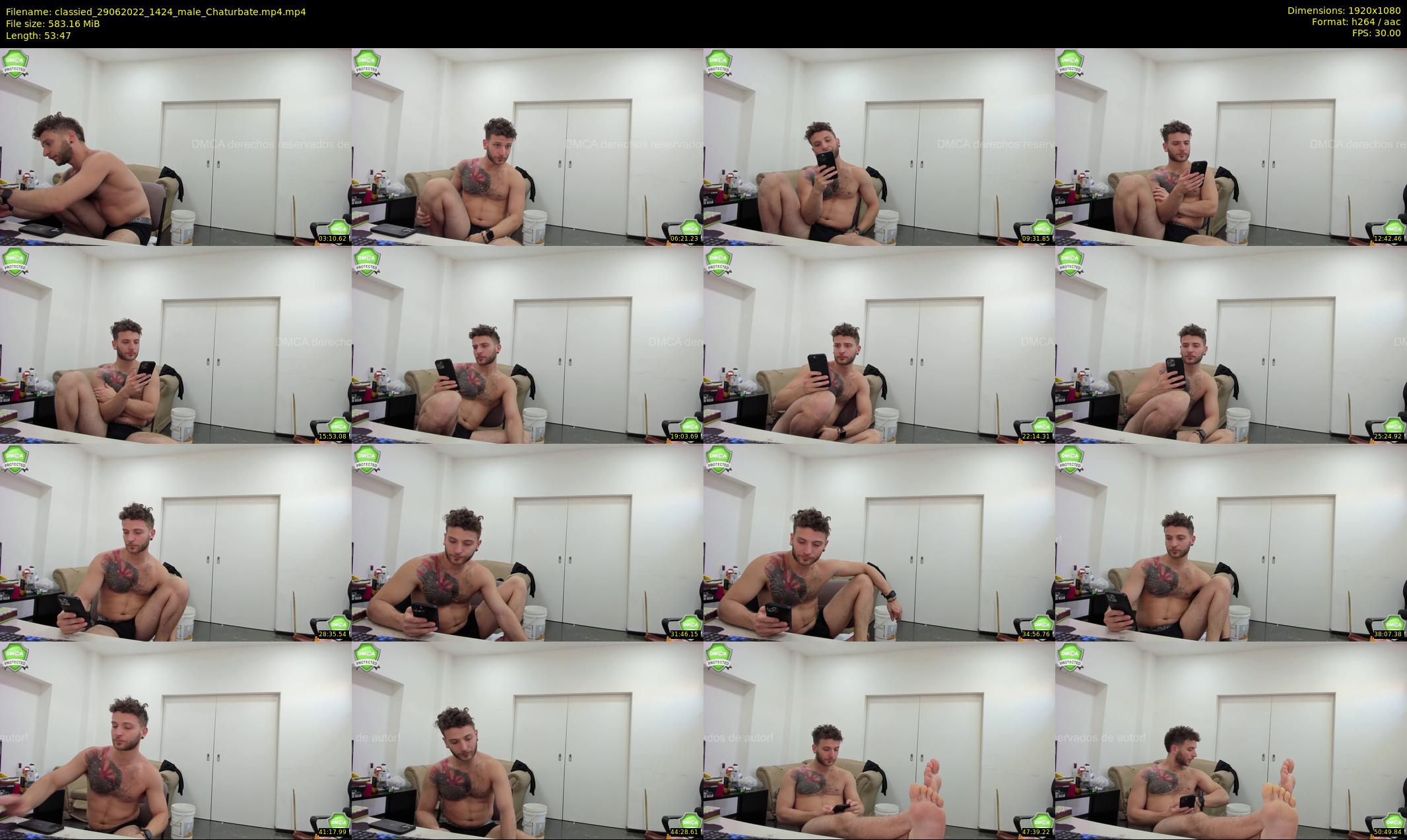 classied — 54 minute Chaturbate male cam show recording, 1080p, Jun 29, 2022