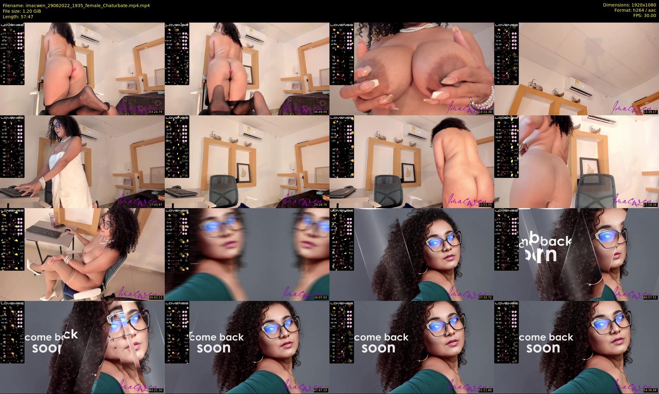 imacwen — 58 minute Chaturbate female cam show recording, 1080p, Jun 29, 2022