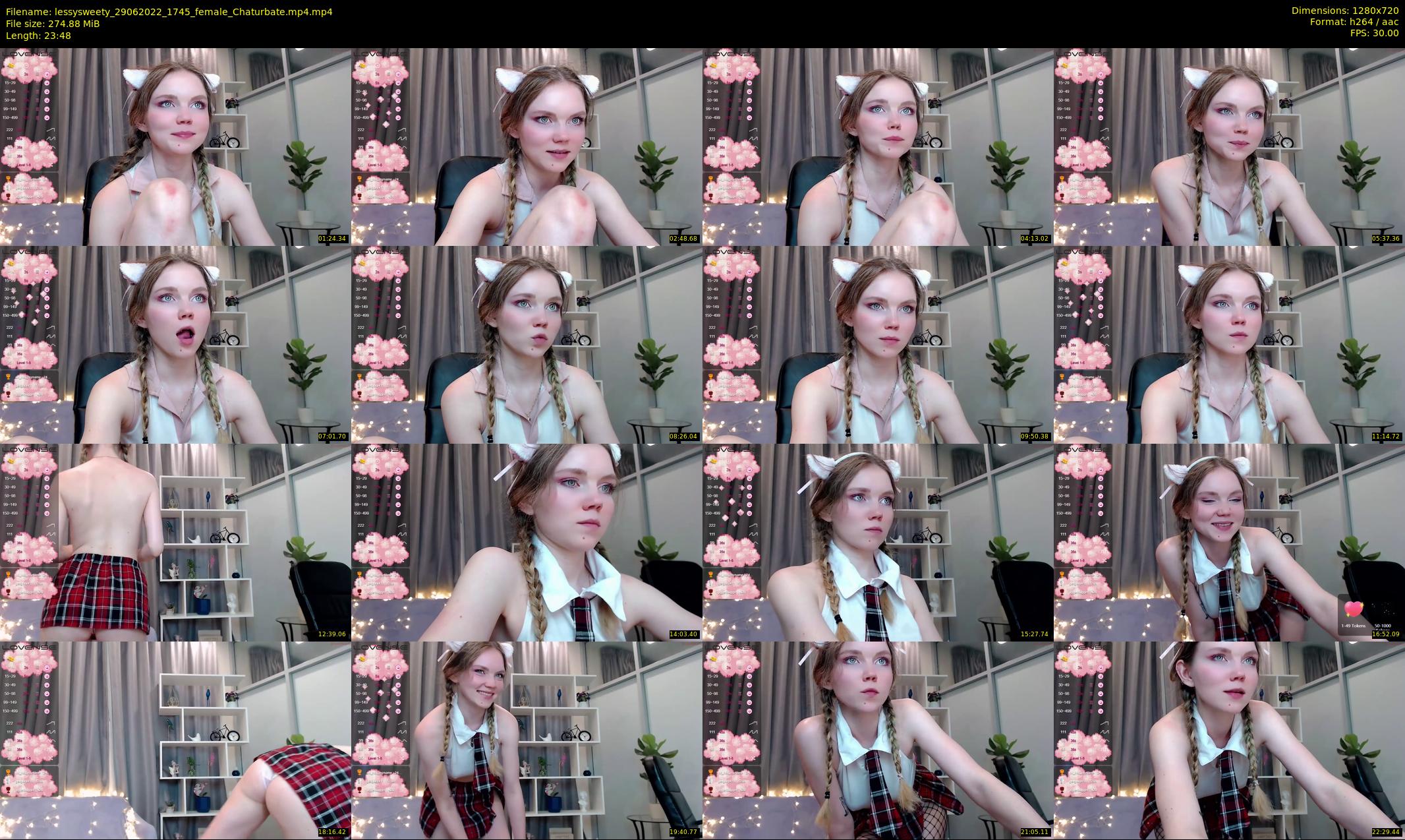 lessysweety — 24 minute Chaturbate female cam show recording, 720p, Jun 29, 2022