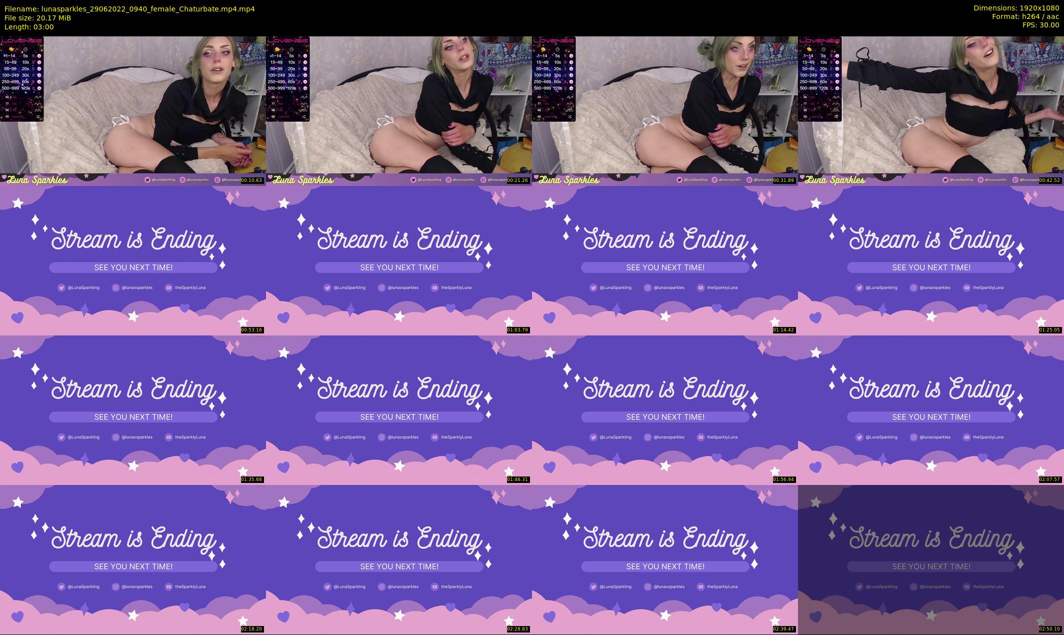 lunasparkles — 3 minute Chaturbate female cam show recording, 1080p, Jun 29, 2022