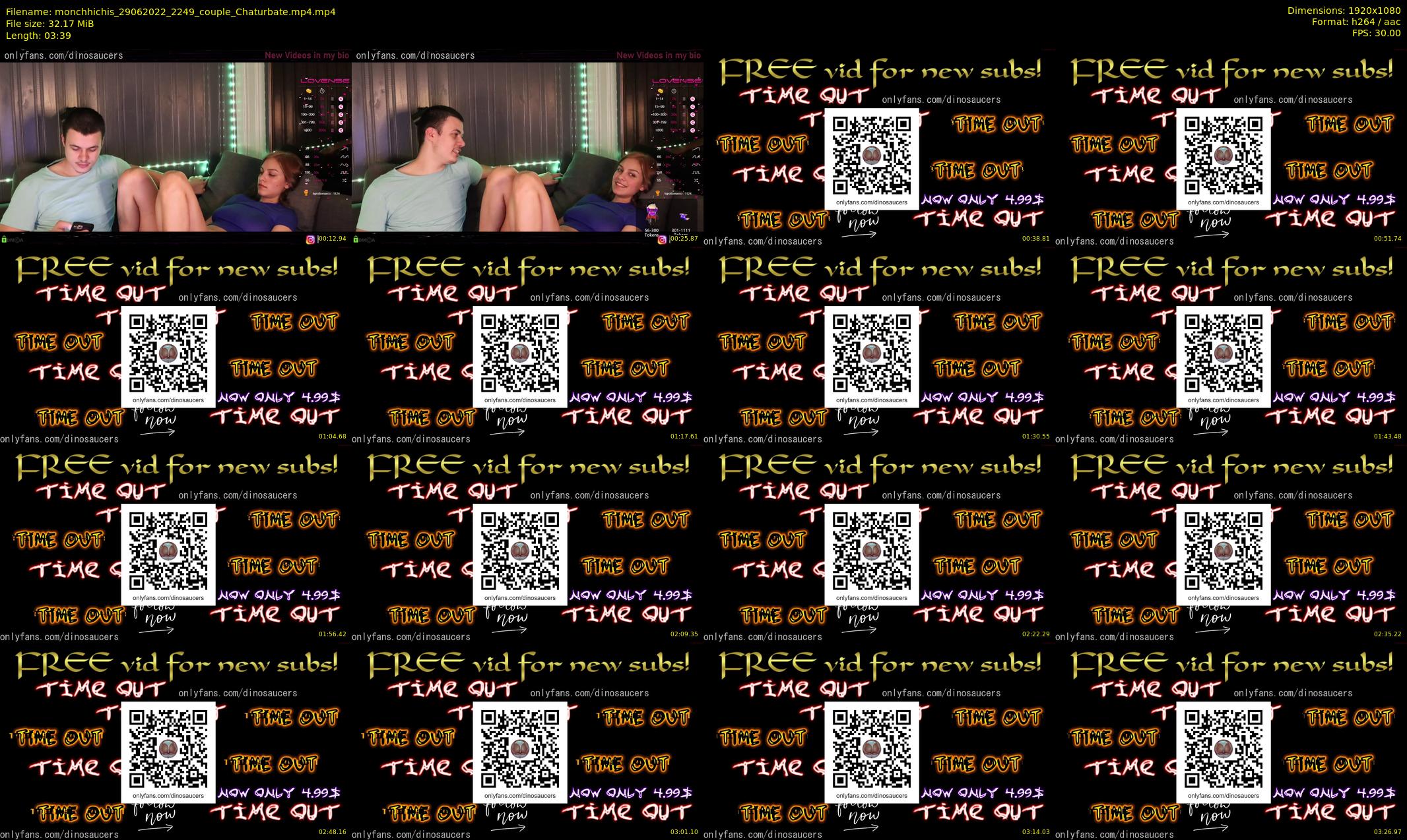 monchhichis — 4 minute Chaturbate couple cam show recording, 1080p, Jun 29, 2022