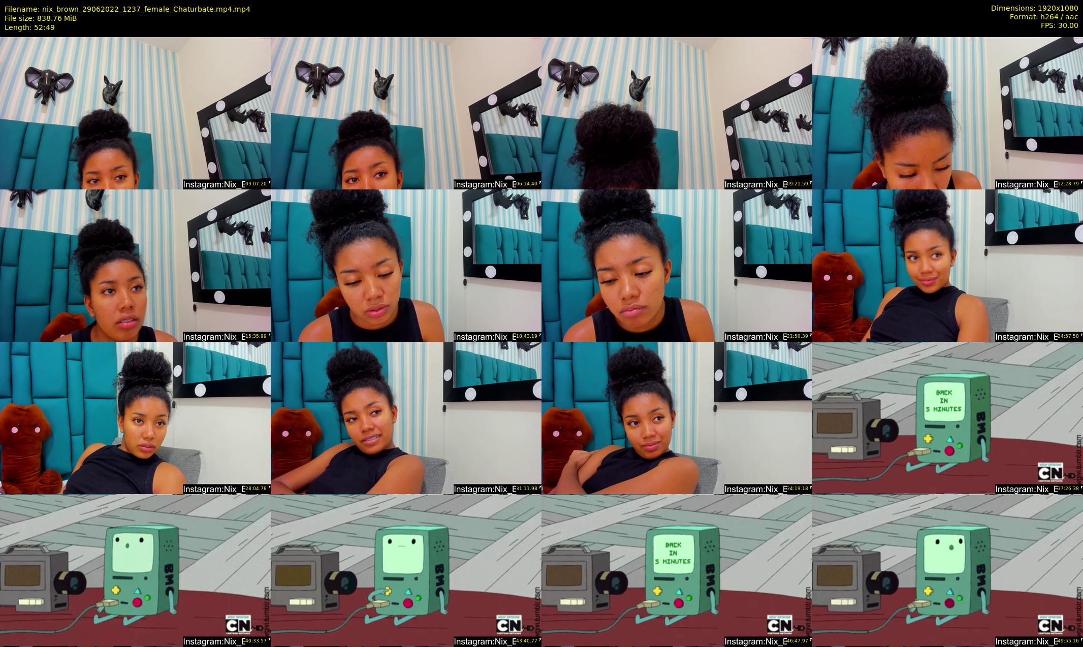 nix_brown — 53 minute Chaturbate female cam show recording, 1080p, Jun 29, 2022