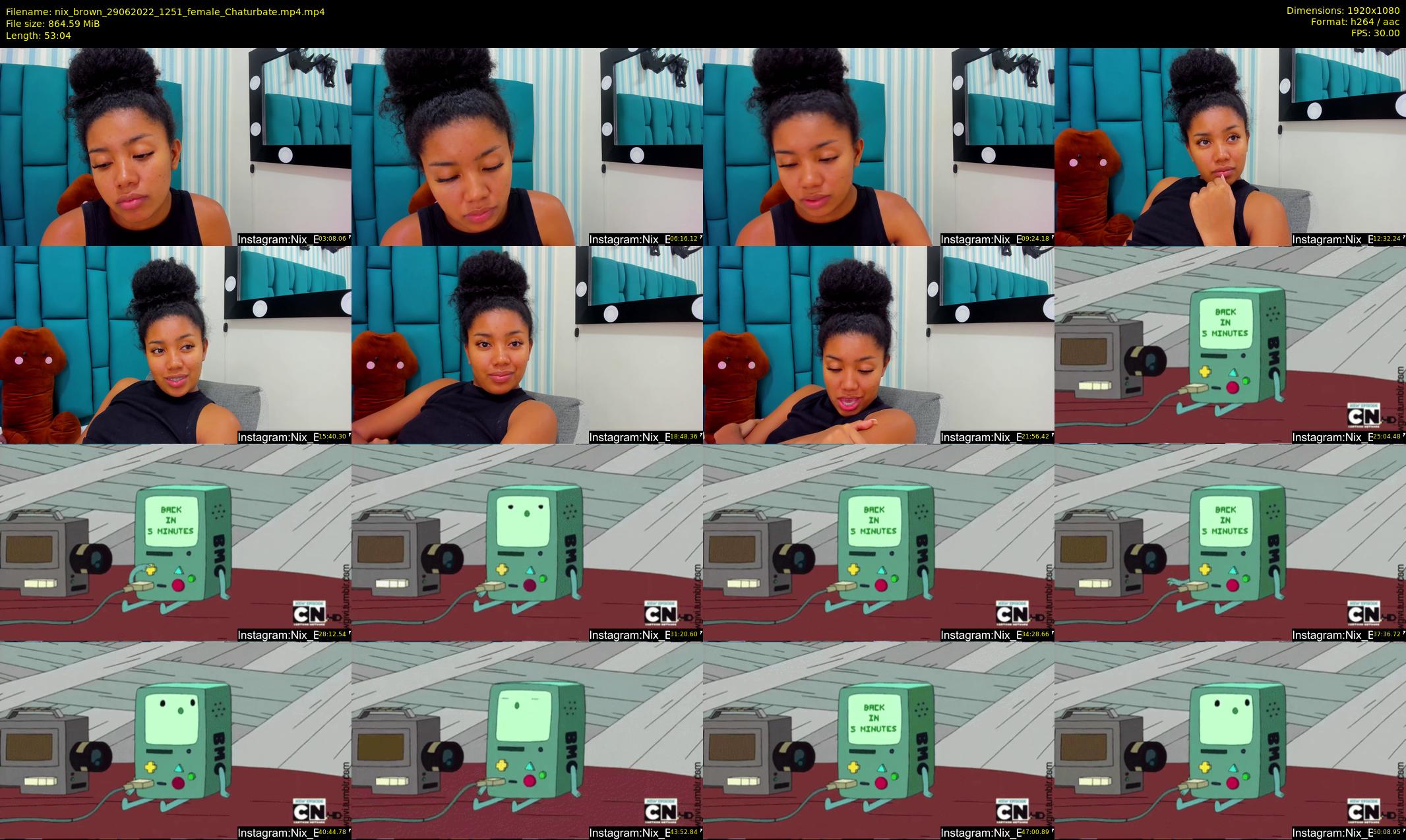 nix_brown — 54 minute Chaturbate female cam show recording, 1080p, Jun 29, 2022
