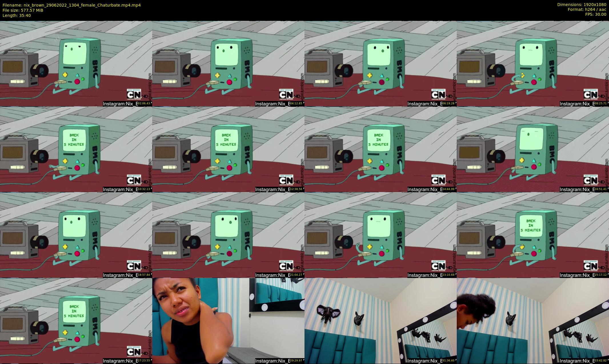 nix_brown — 36 minute Chaturbate female cam show recording, 1080p, Jun 29, 2022