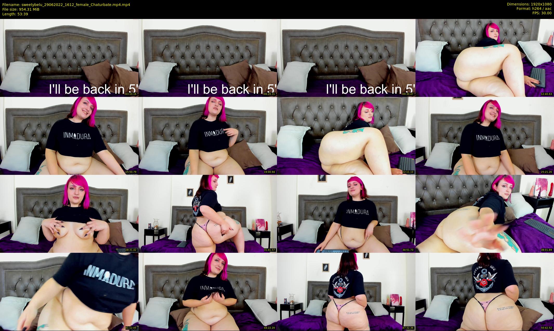sweetybelu — 54 minute Chaturbate female cam show recording, 1080p, Jun 29, 2022