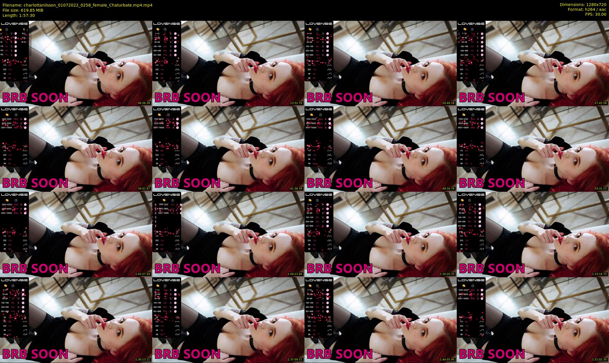 charlottanilsson — 118 minute Chaturbate female cam show recording, 720p, Jul 1, 2022