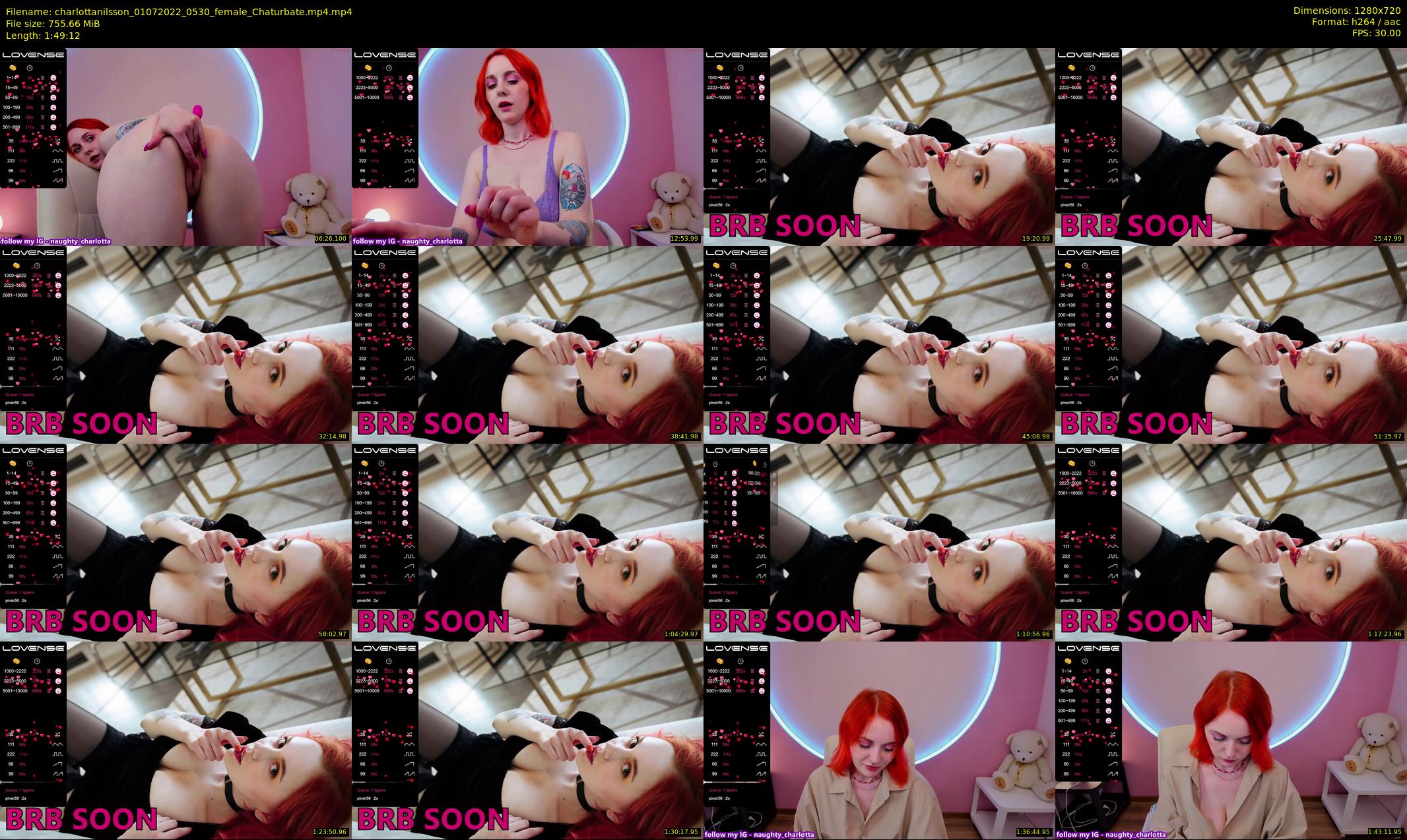 charlottanilsson — 110 minute Chaturbate female cam show recording, 720p, Jul 1, 2022