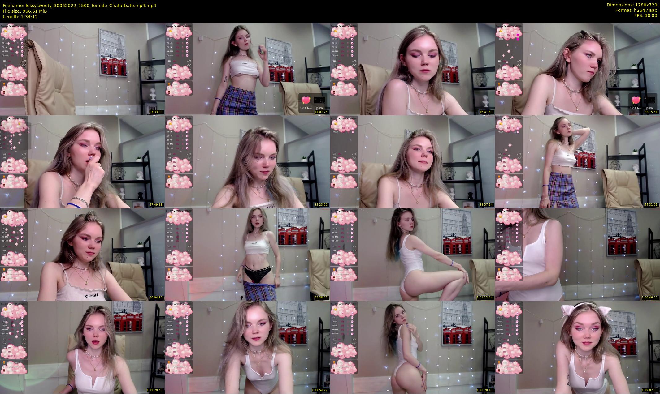 lessysweety — 95 minute Chaturbate female cam show recording, 720p, Jun 30, 2022