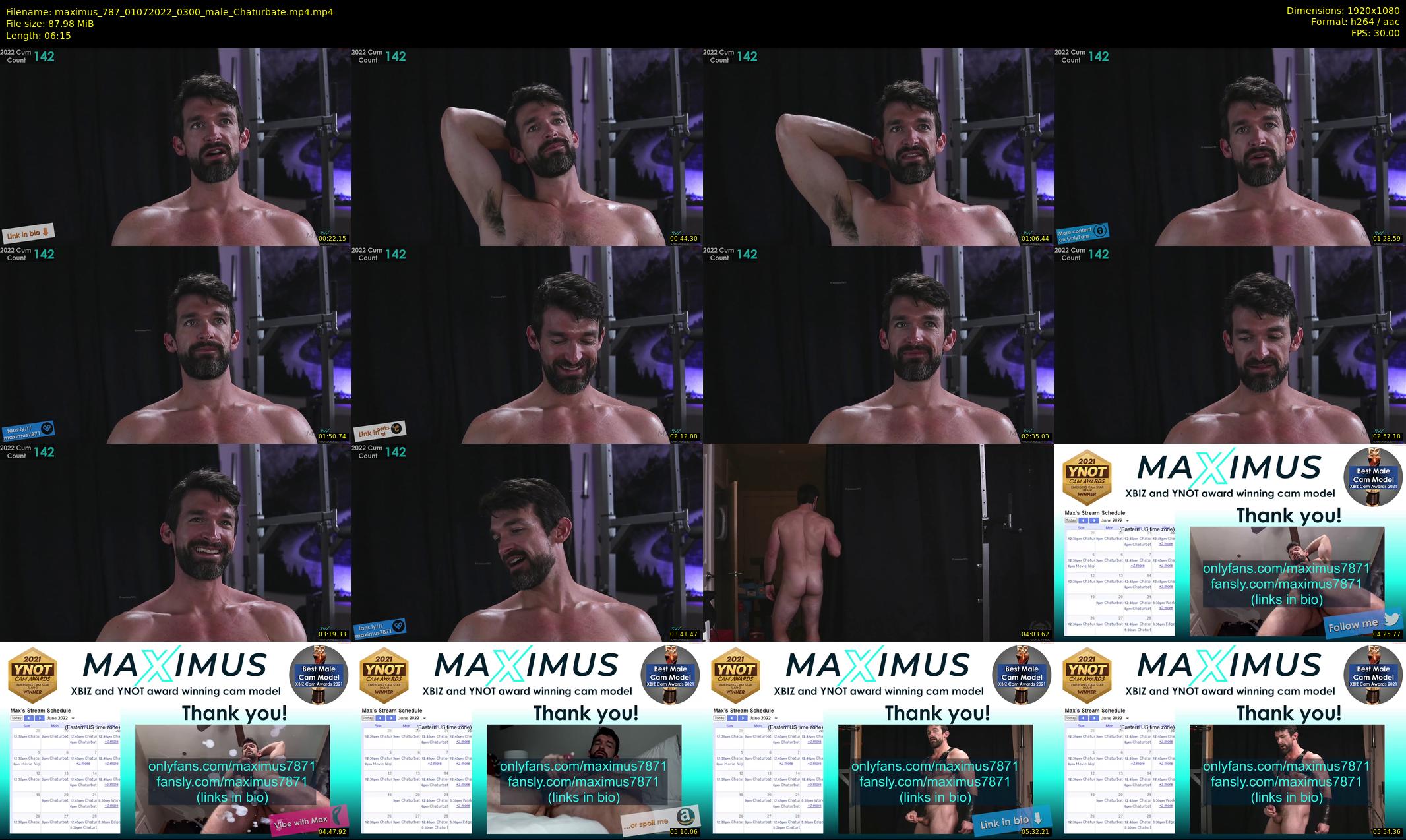 maximus_787 — 7 minute Chaturbate male cam show recording, 1080p, Jul 1, 2022