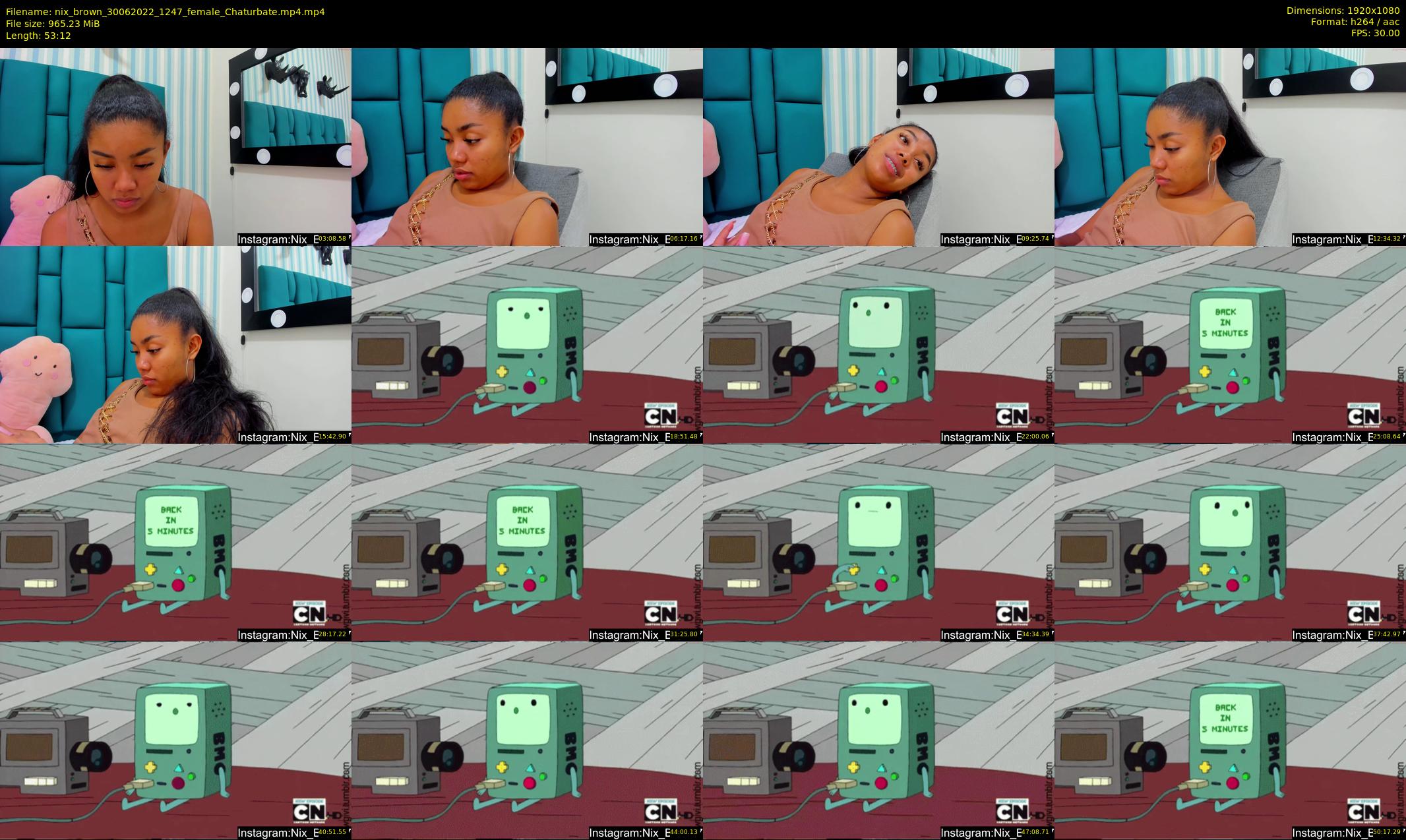 nix_brown — 54 minute Chaturbate female cam show recording, 1080p, Jun 30, 2022