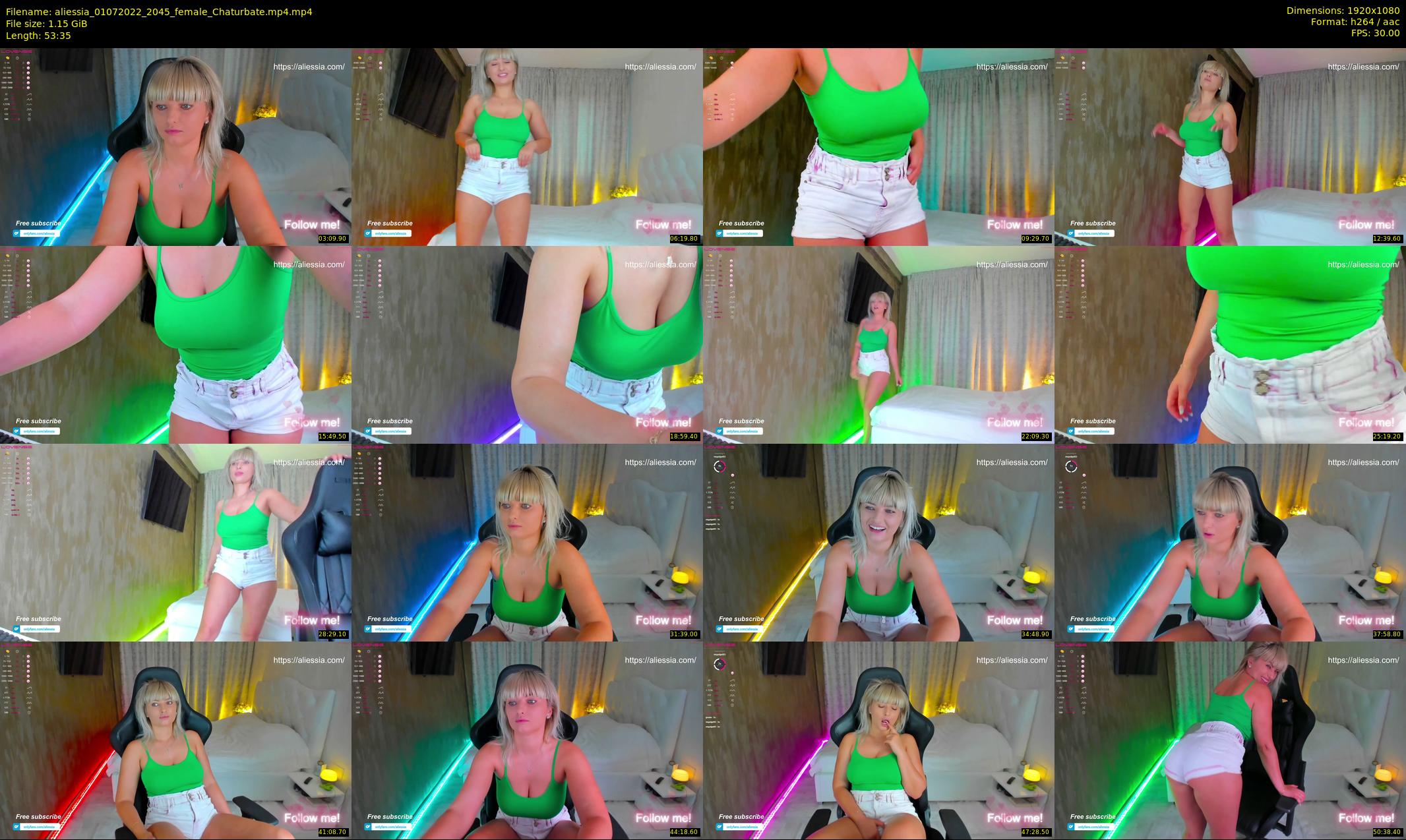 aliessia — 54 minute Chaturbate female cam show recording, 1080p, Jul 1, 2022