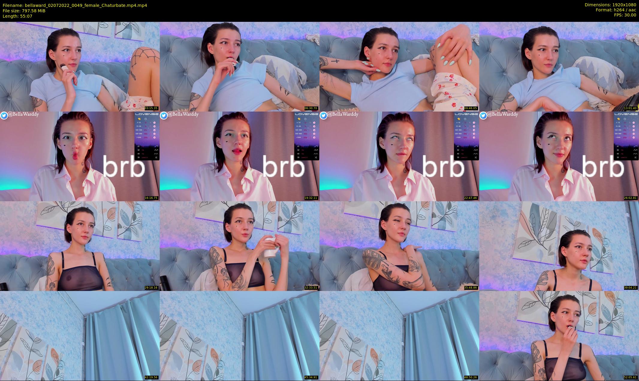 bellaward — 56 minute Chaturbate female cam show recording, 1080p, Jul 2, 2022