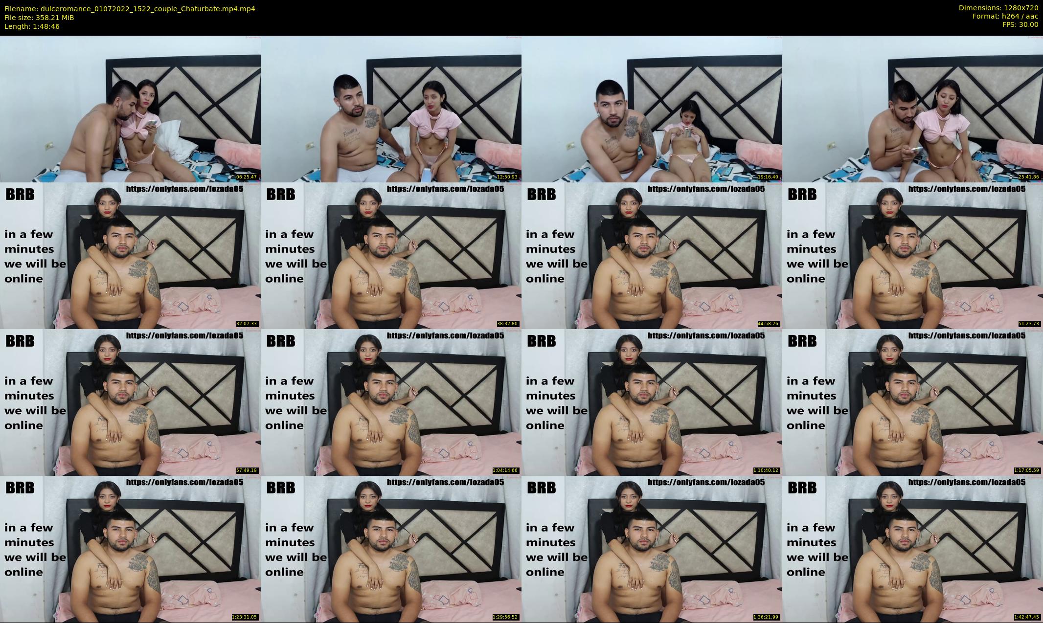 dulceromance — 109 minute Chaturbate couple cam show recording, 720p, Jul 1, 2022