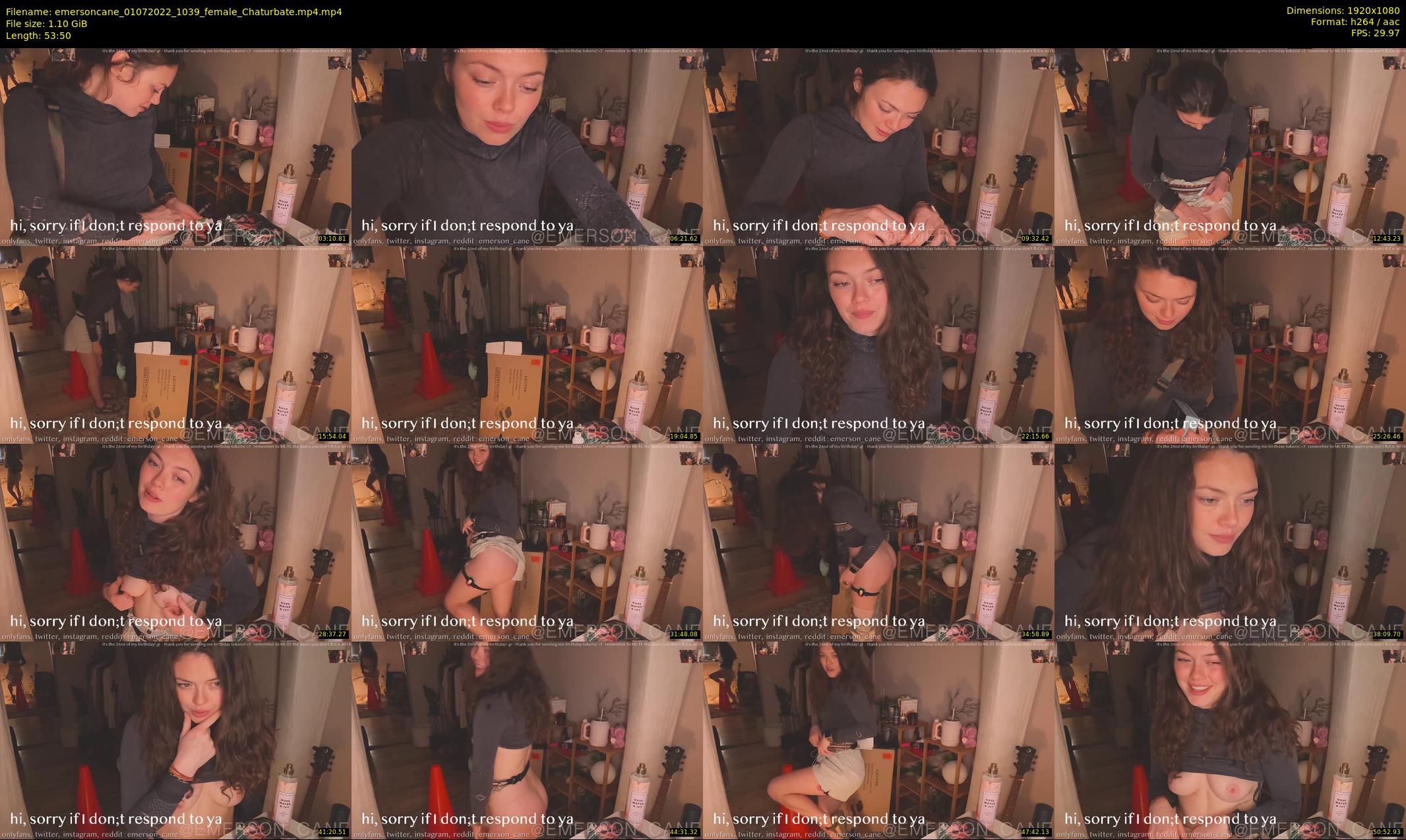 emersoncane — 54 minute Chaturbate female cam show recording, 1080p, Jul 1, 2022