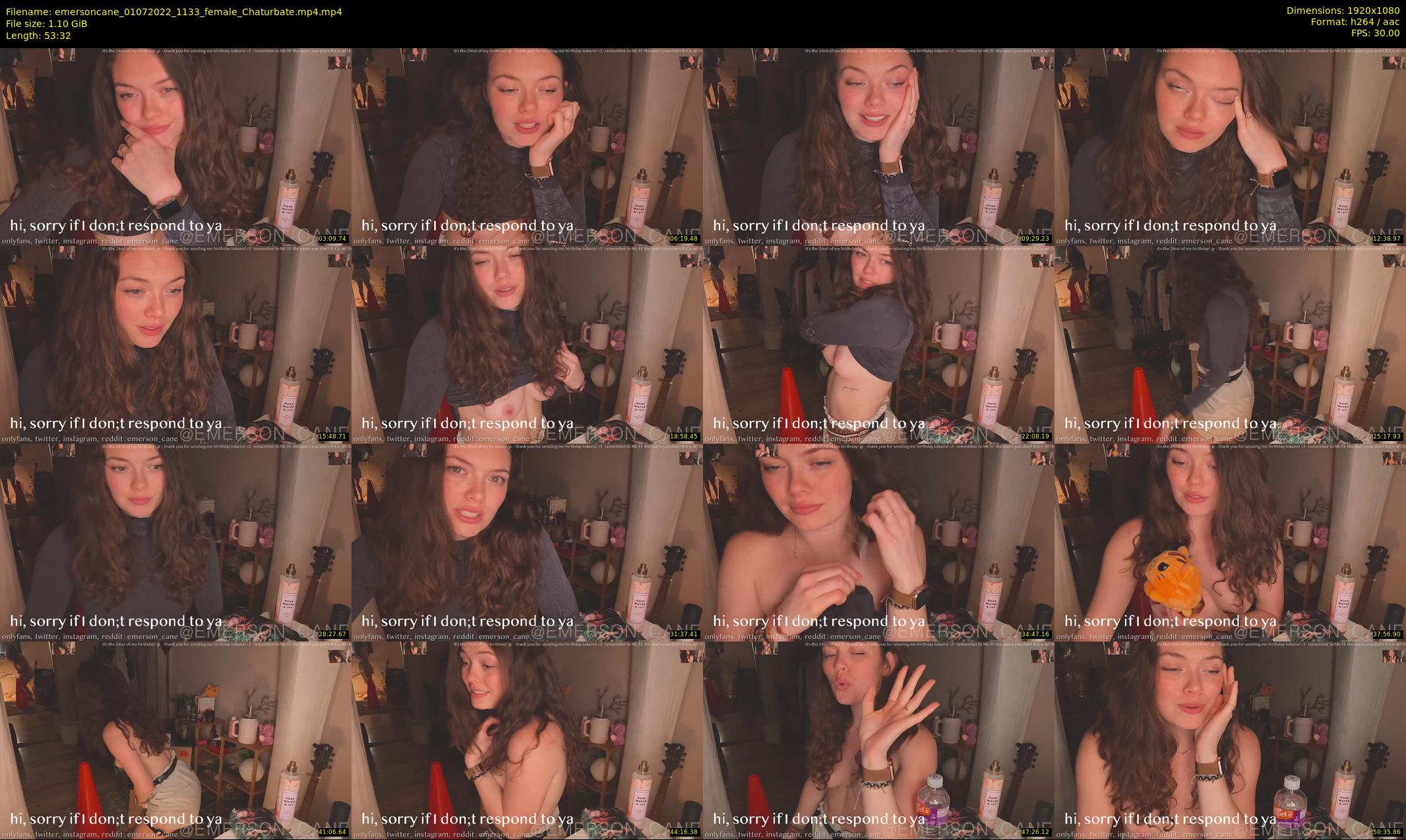 emersoncane — 54 minute Chaturbate female cam show recording, 1080p, Jul 1, 2022