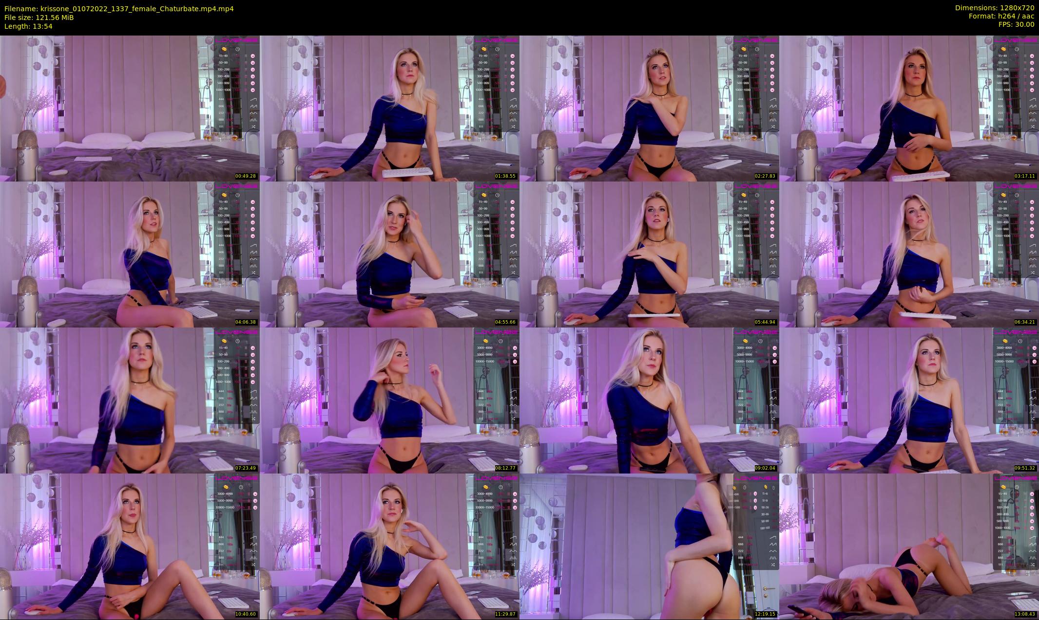 krissone — 14 minute Chaturbate female cam show recording, 720p, Jul 1, 2022