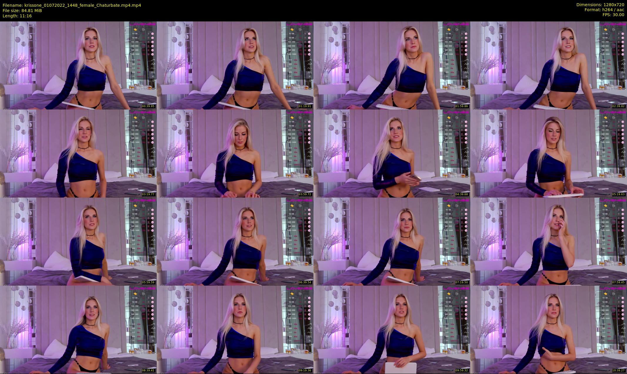 krissone — 12 minute Chaturbate female cam show recording, 720p, Jul 1, 2022