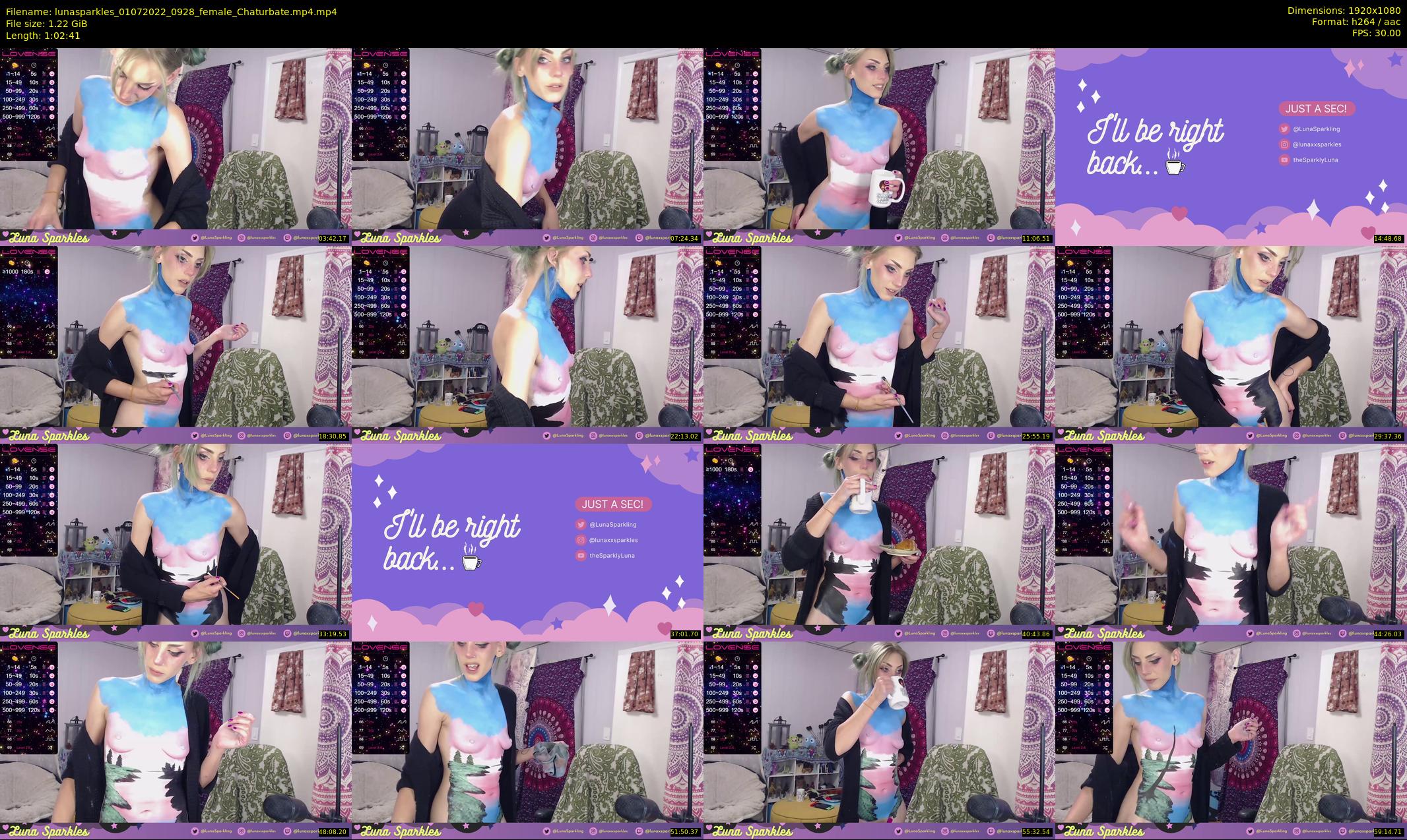 lunasparkles — 63 minute Chaturbate female cam show recording, 1080p, Jul 1, 2022
