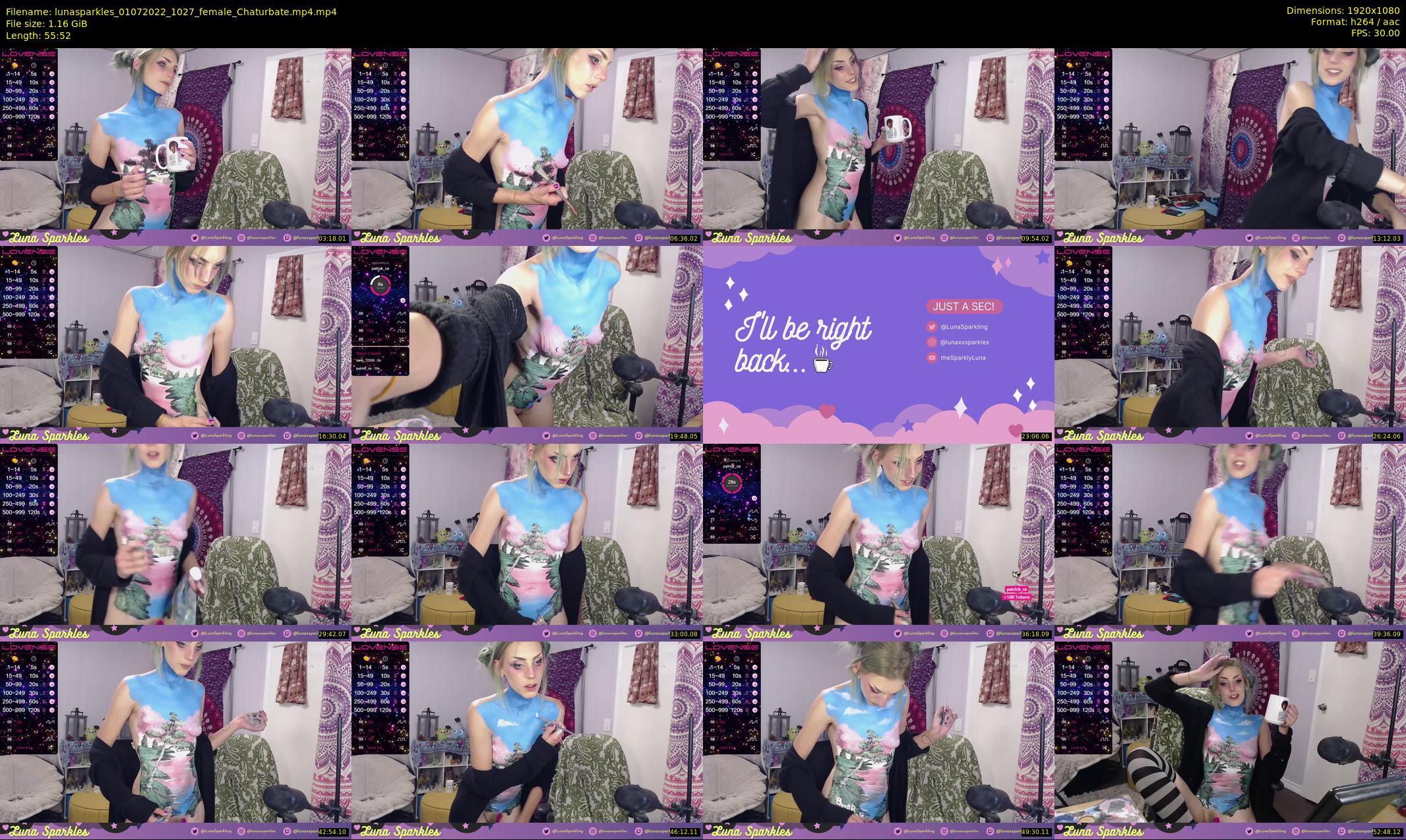 lunasparkles — 56 minute Chaturbate female cam show recording, 1080p, Jul 1, 2022