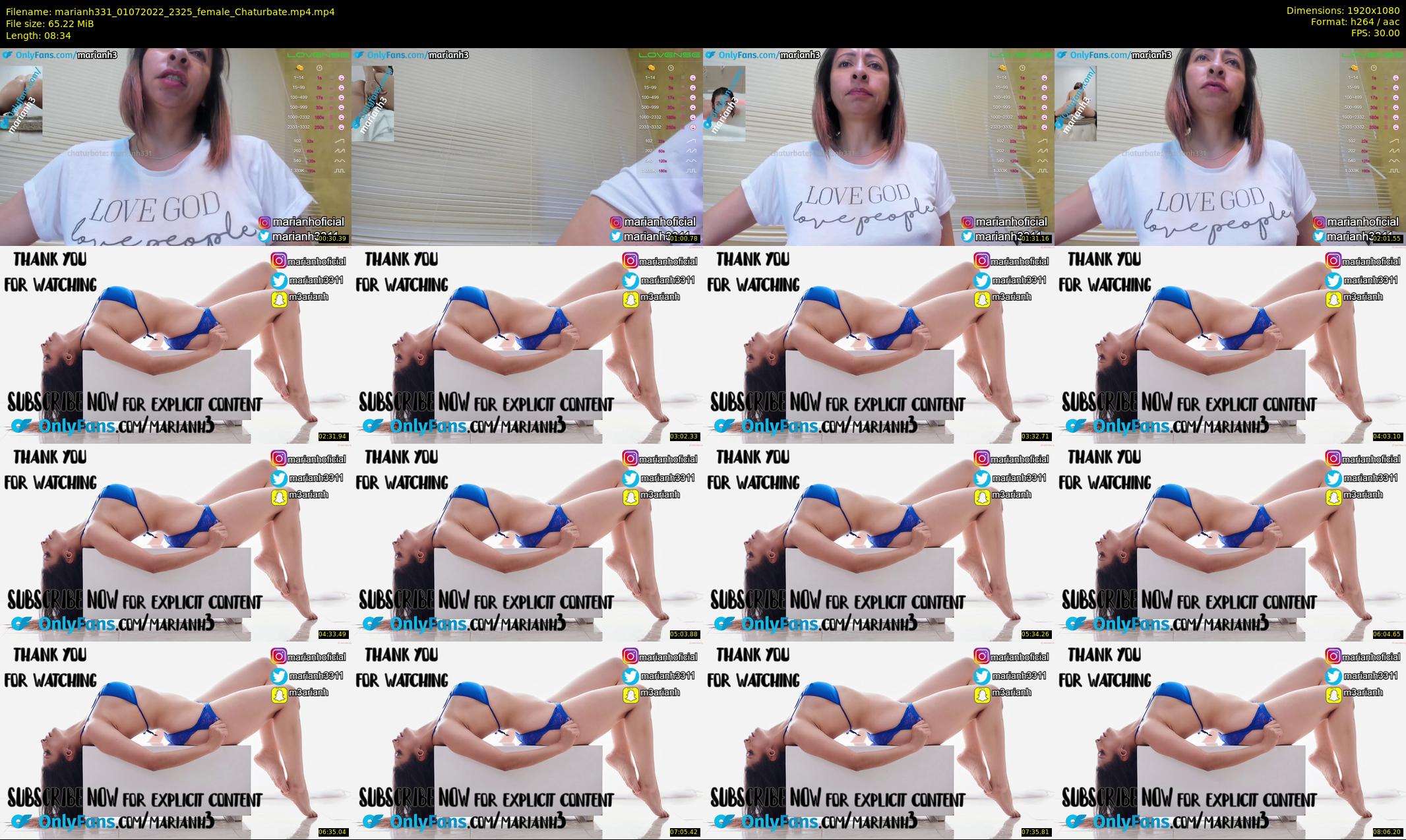 marianh331 — 9 minute Chaturbate female cam show recording, 1080p, Jul 1, 2022