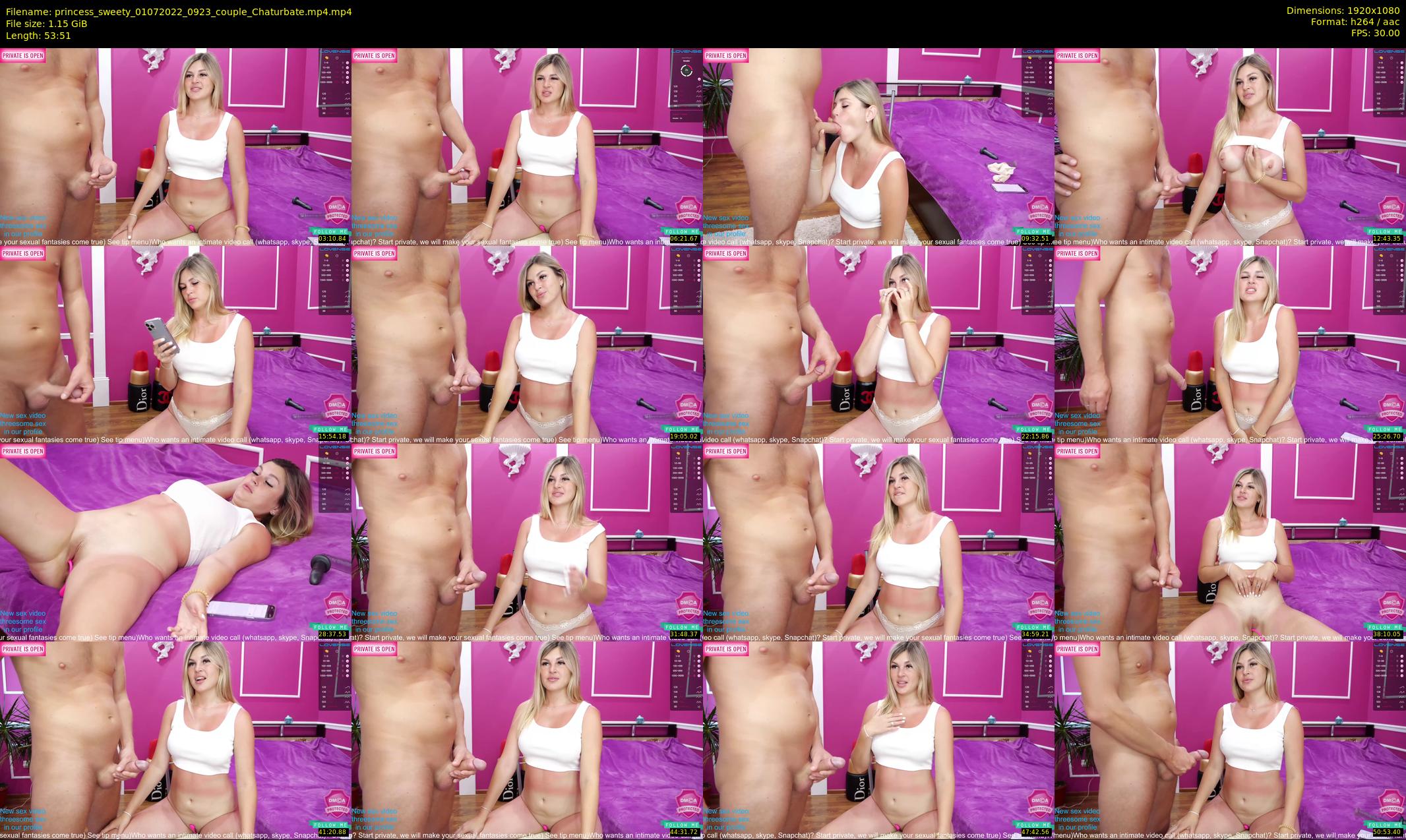 princess_sweety — 54 minute Chaturbate couple cam show recording, 1080p, Jul 1, 2022