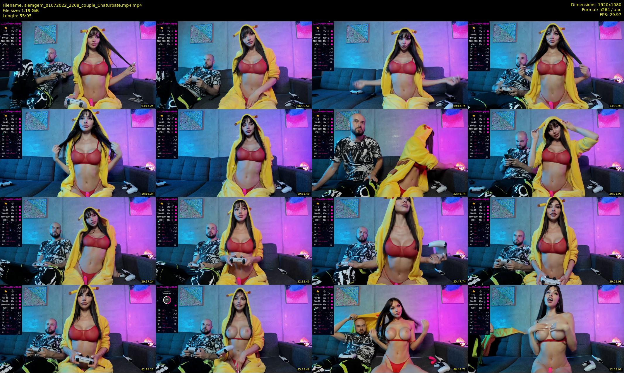 slemgem — 56 minute Chaturbate couple cam show recording, 1080p, Jul 1, 2022