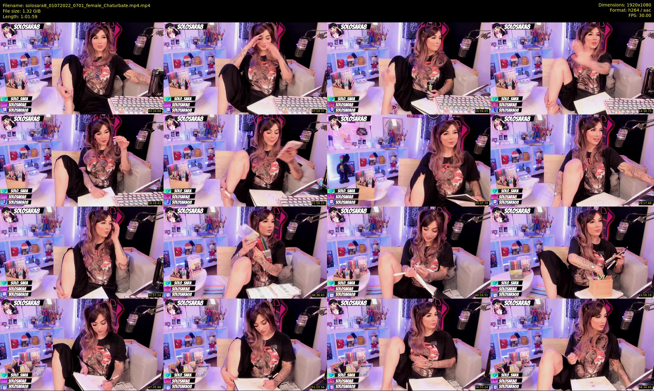 solosara8 — 62 minute Chaturbate female cam show recording, 1080p, Jul 1, 2022