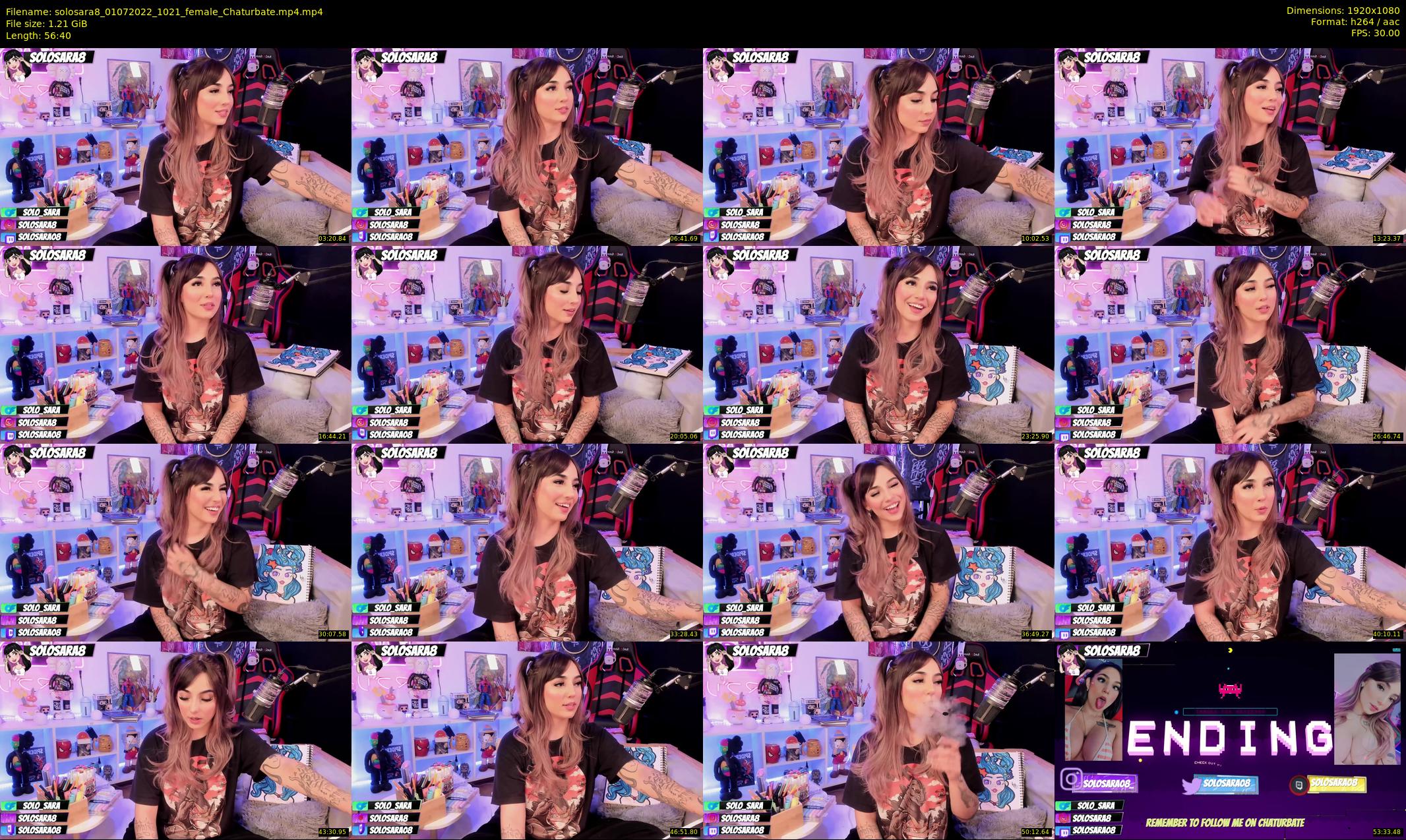 solosara8 — 57 minute Chaturbate female cam show recording, 1080p, Jul 1, 2022