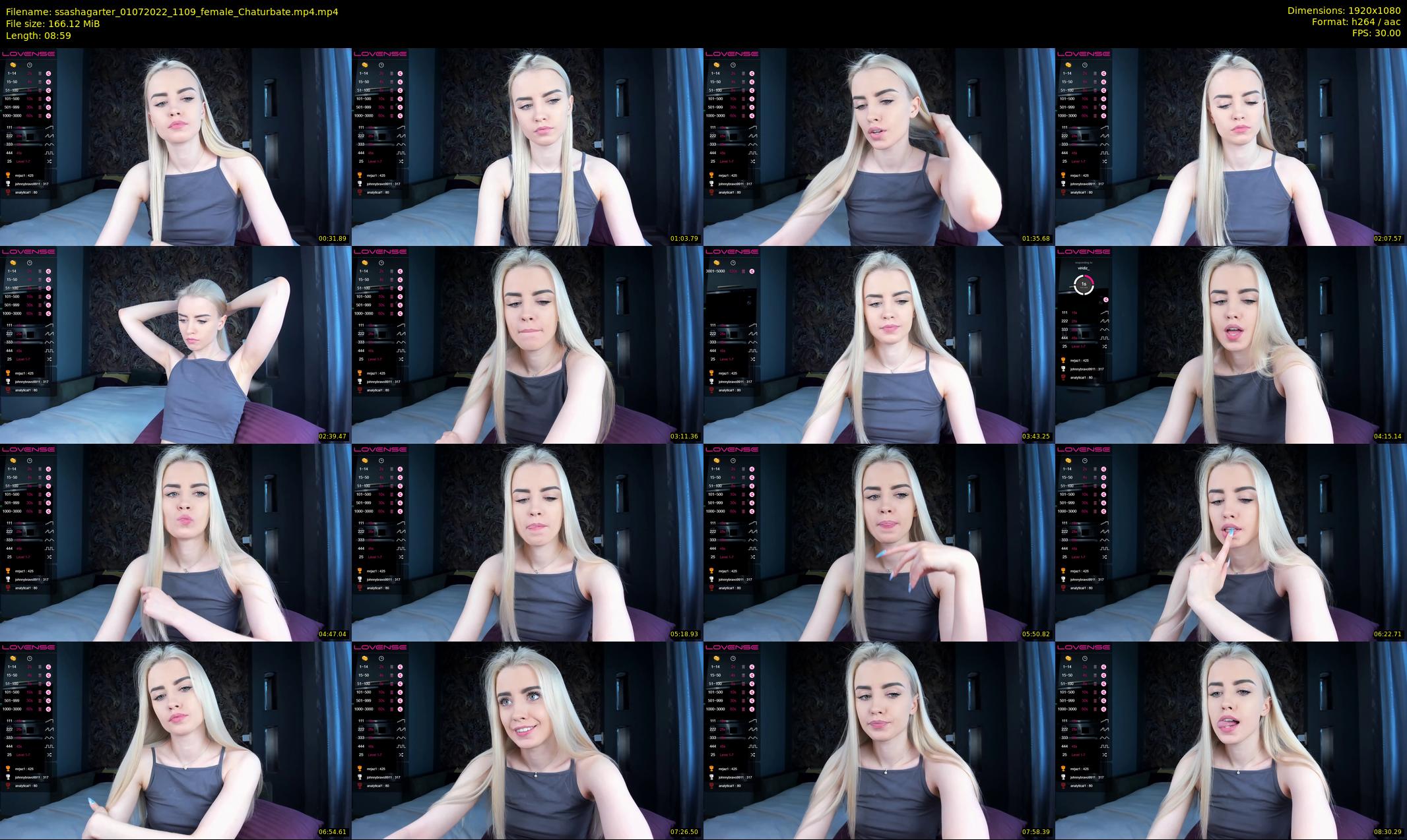 ssashagarter — 9 minute Chaturbate female cam show recording, 1080p, Jul 1, 2022