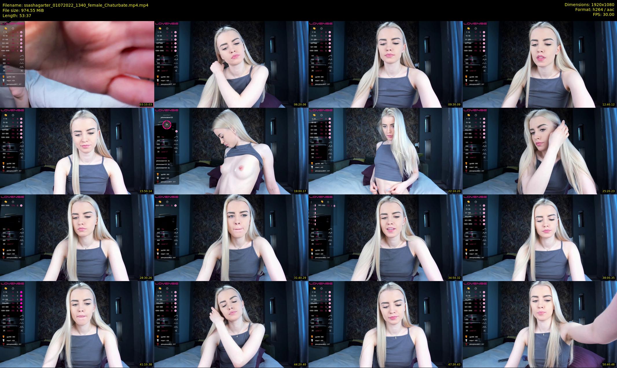 ssashagarter — 54 minute Chaturbate female cam show recording, 1080p, Jul 1, 2022