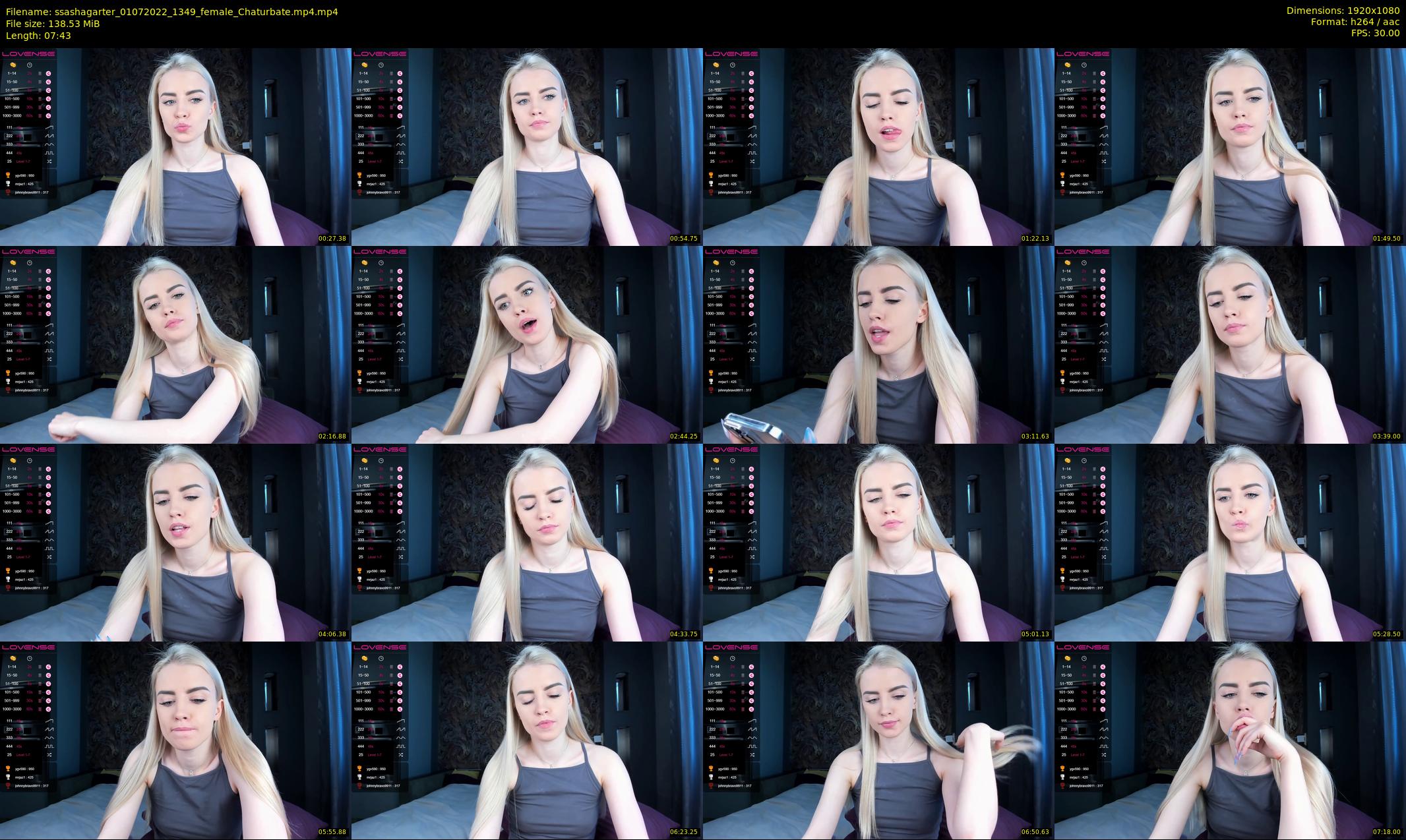 ssashagarter — 8 minute Chaturbate female cam show recording, 1080p, Jul 1, 2022