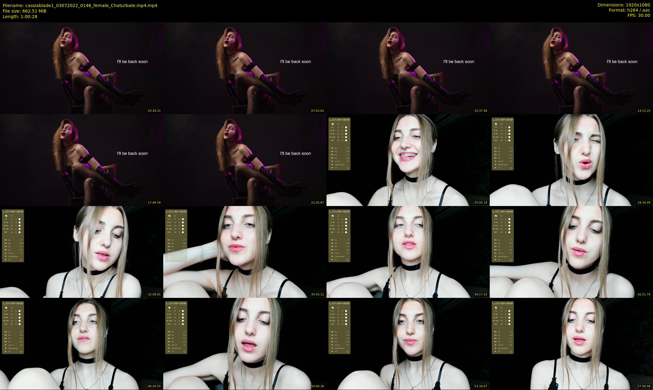 cassiablade1 — 61 minute Chaturbate female cam show recording, 1080p, Jul 3, 2022