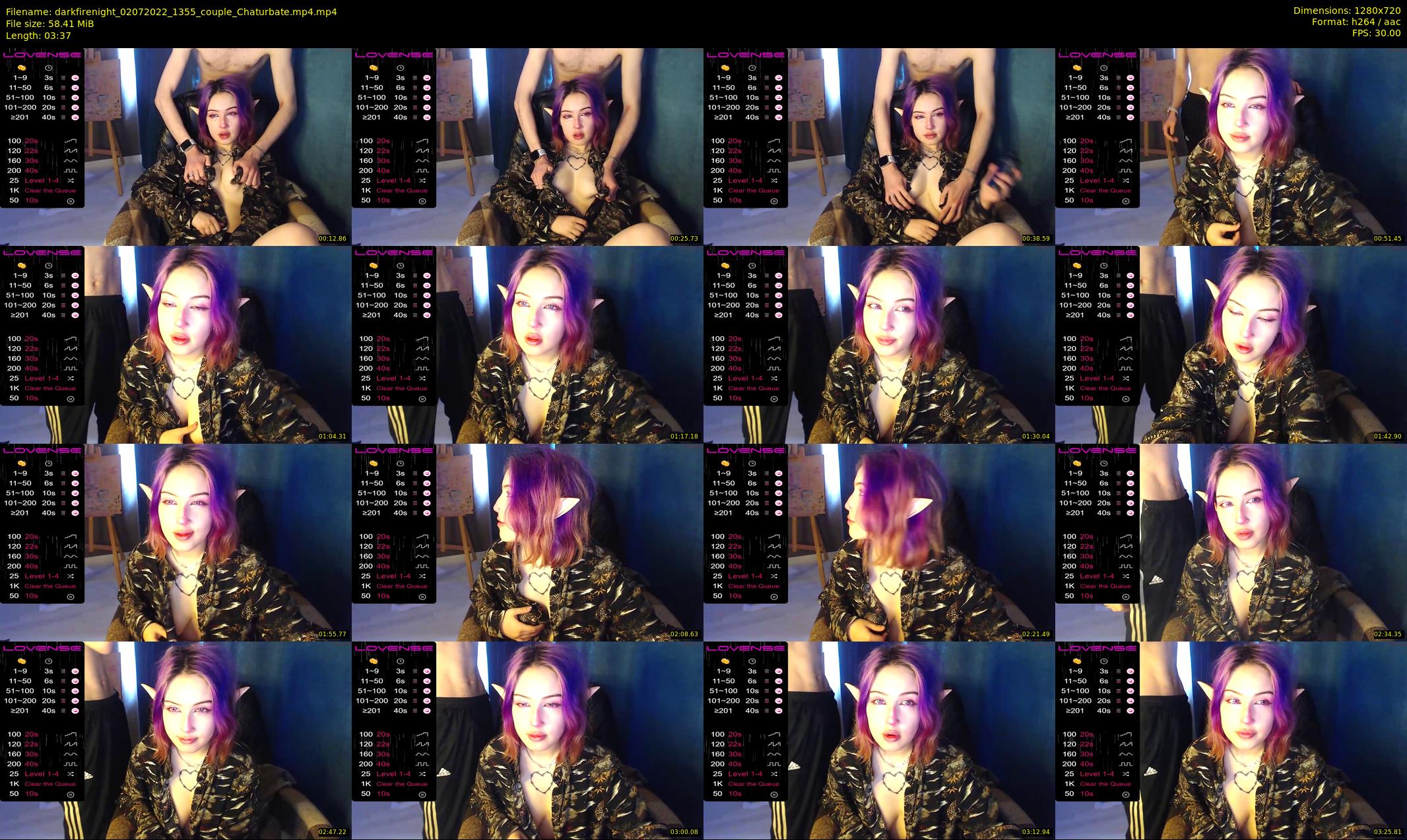 darkfirenight — 4 minute Chaturbate couple cam show recording, 720p, Jul 2, 2022