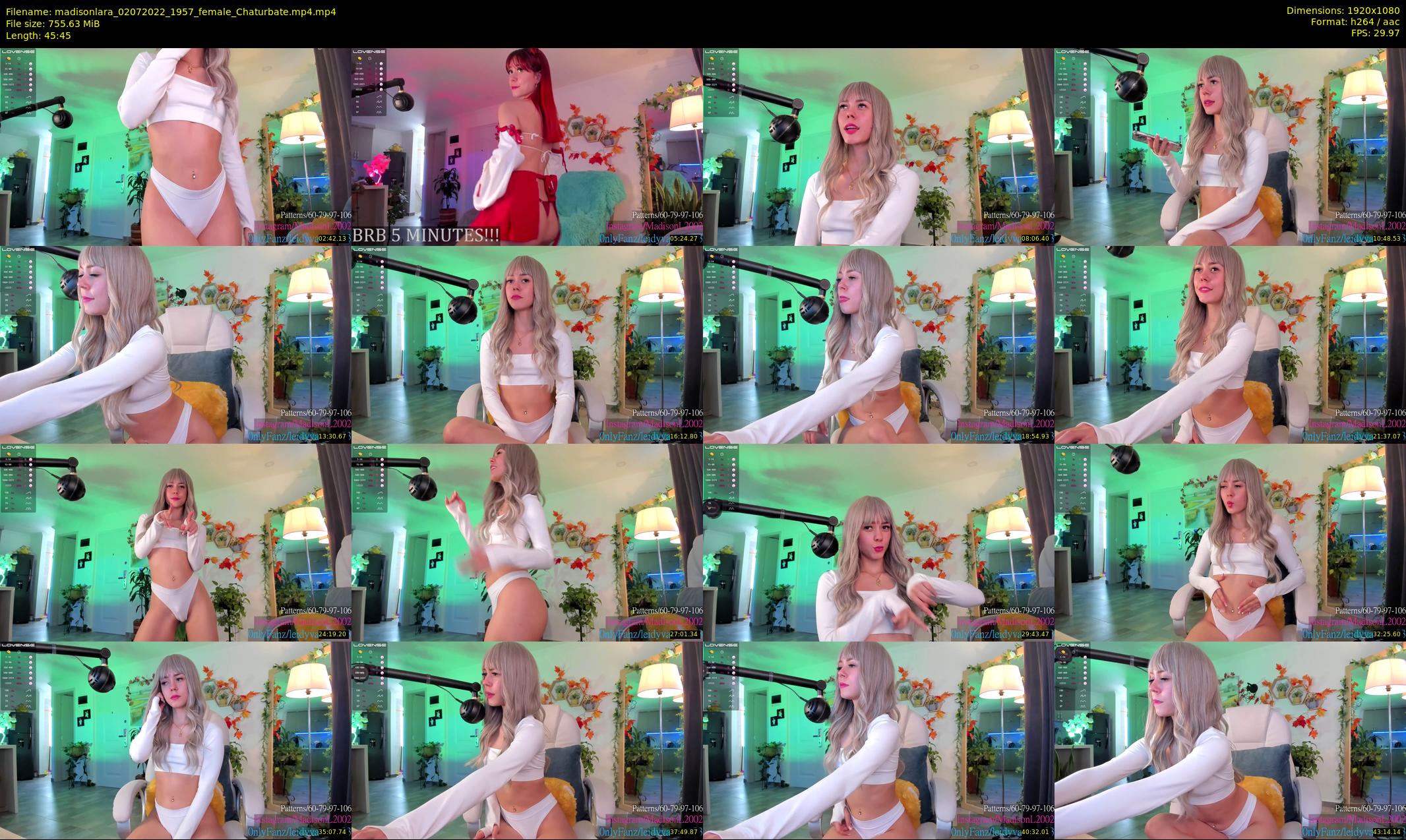 madisonlara — 46 minute Chaturbate female cam show recording, 1080p, Jul 2, 2022
