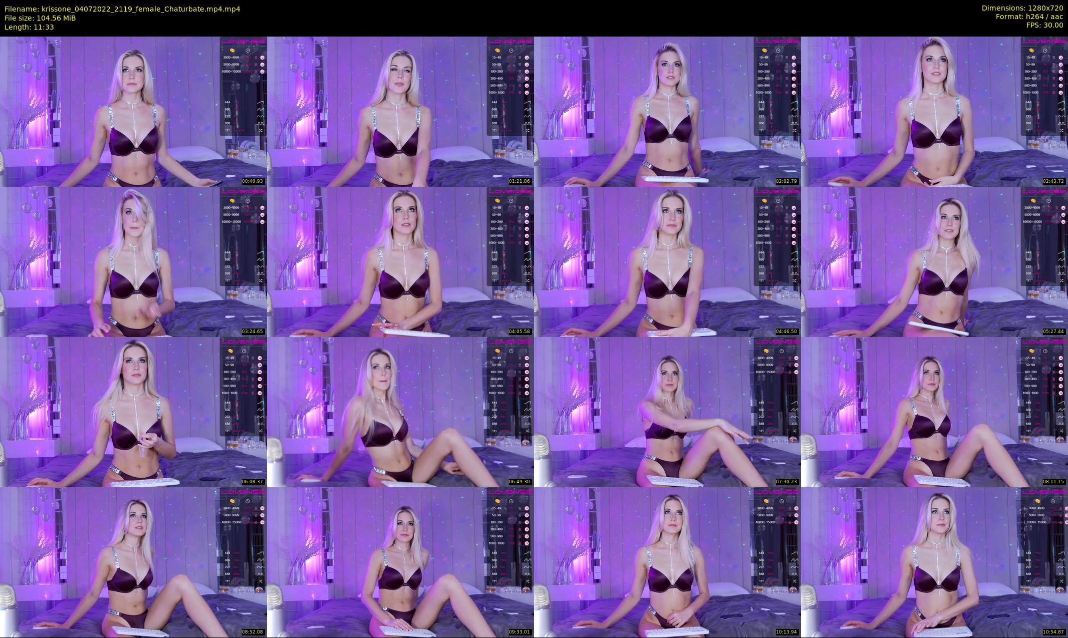 krissone — 12 minute Chaturbate female cam show recording, 720p, Jul 4, 2022