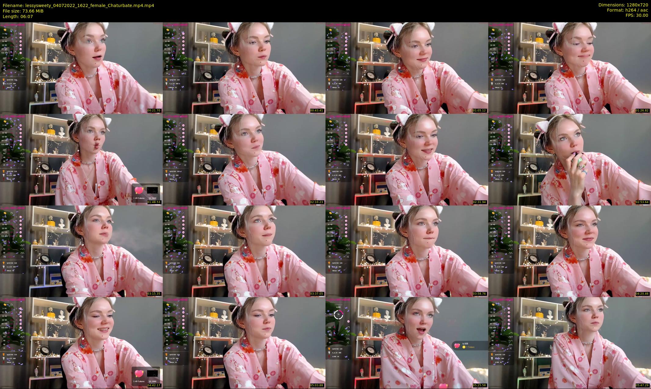 lessysweety — 7 minute Chaturbate female cam show recording, 720p, Jul 4, 2022