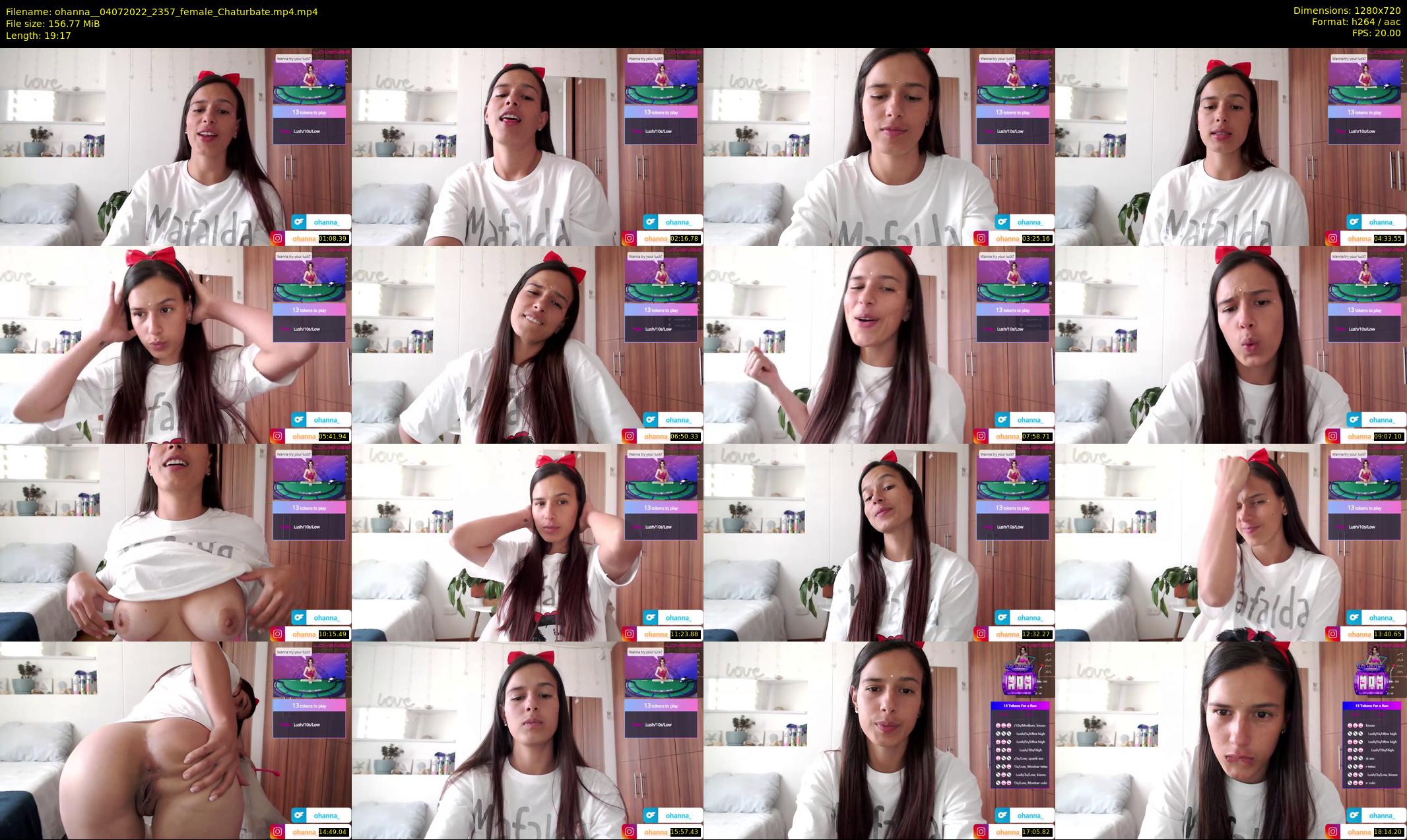 ohanna_ — 20 minute Chaturbate female cam show recording, 720p, Jul 4, 2022