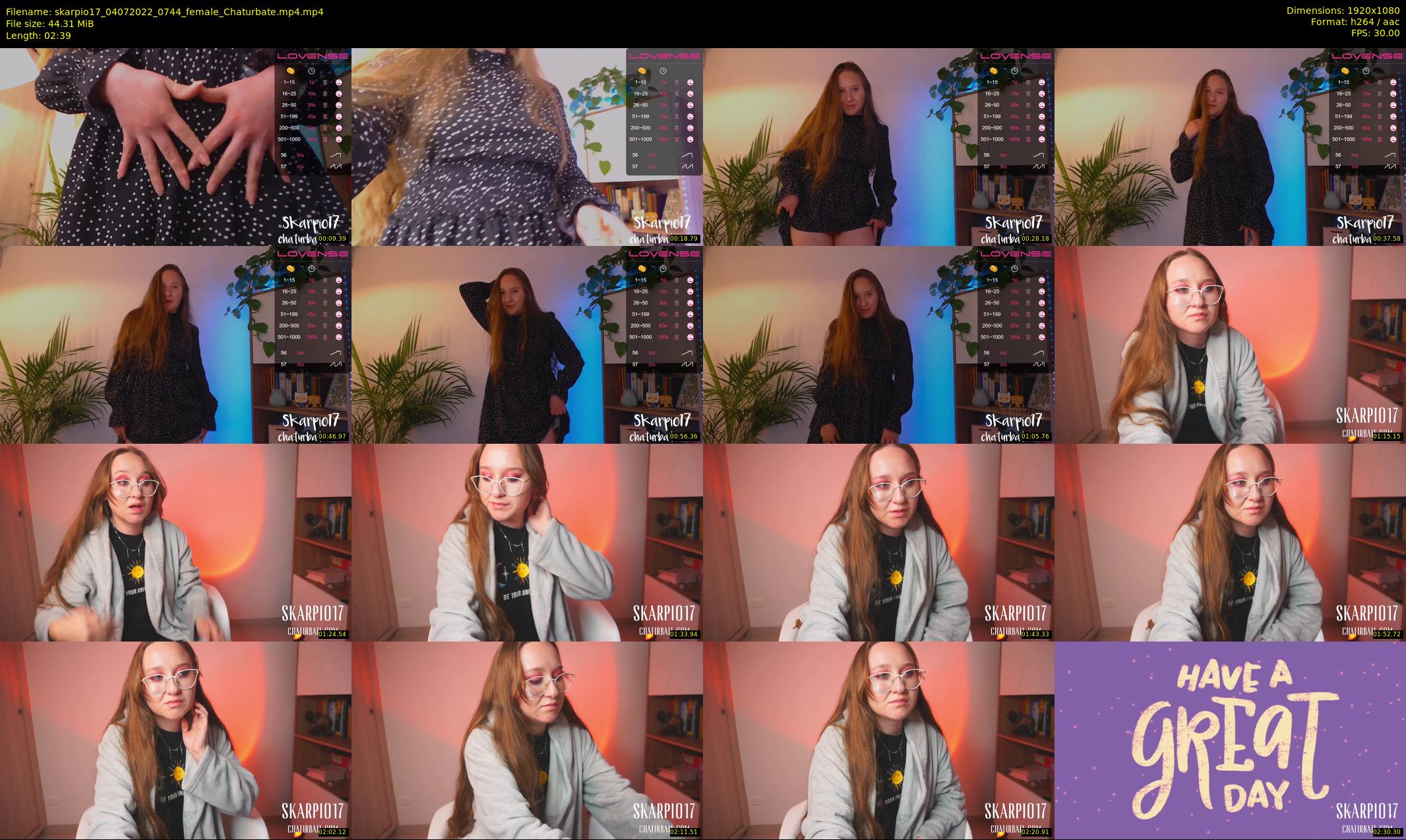 skarpio17 — 3 minute Chaturbate female cam show recording, 1080p, Jul 4, 2022